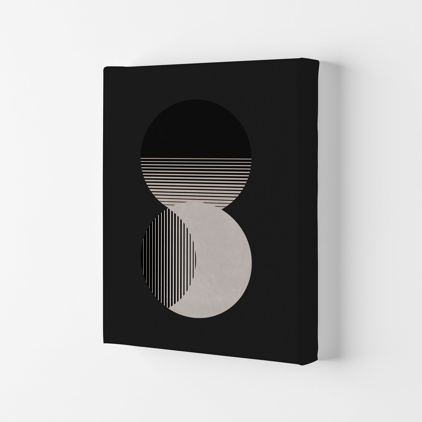 Circle Sun & Moon BW Art Print by Orara Studio Canvas