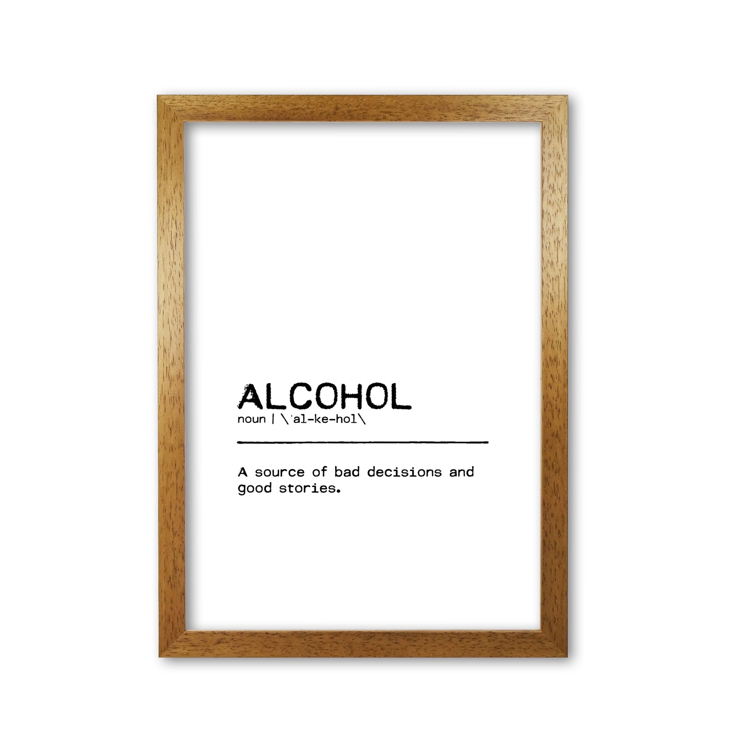 Alcohol Stories Definition Quote Print By Orara Studio Oak Grain