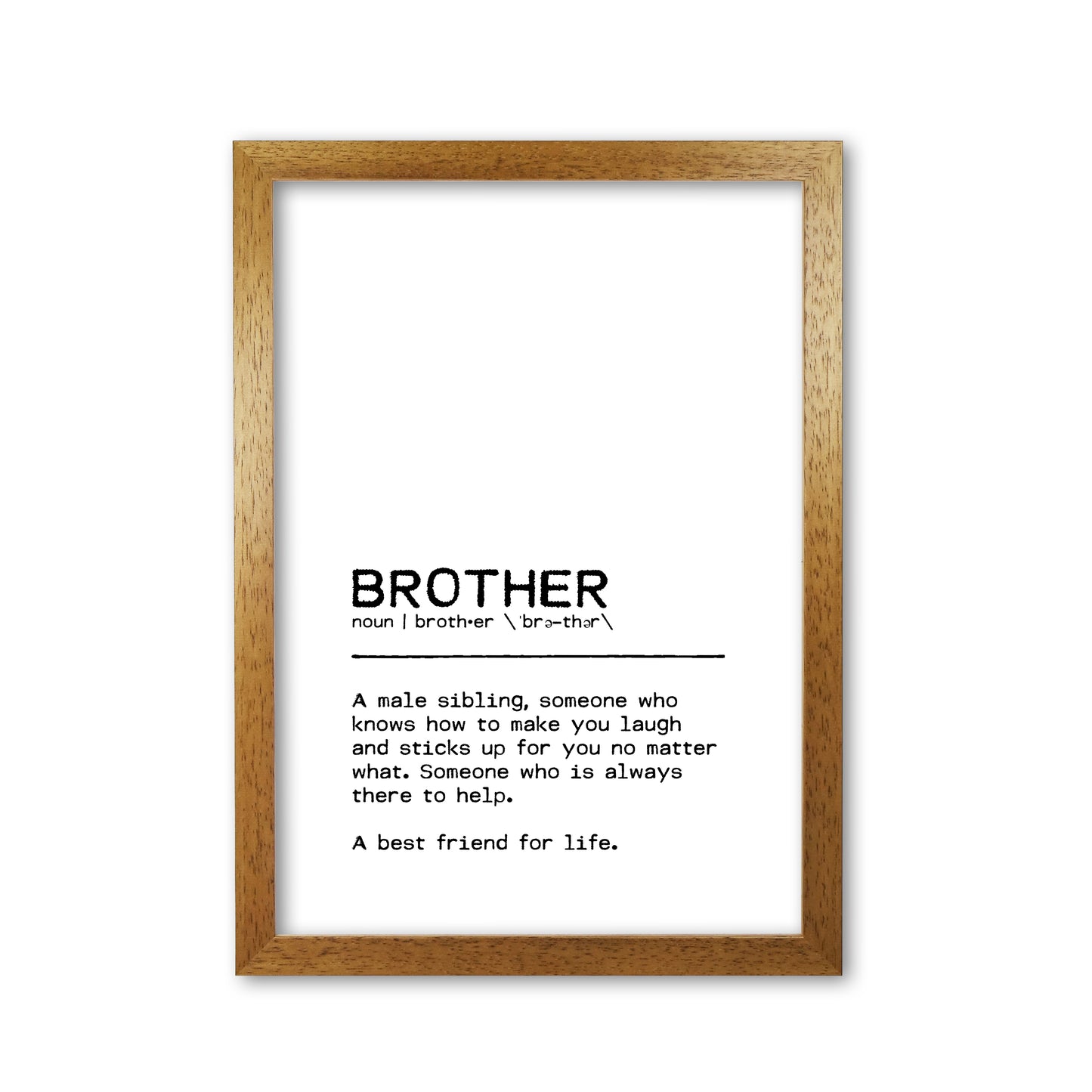 Brother Best Friend Definition Quote Print By Orara Studio Oak Grain