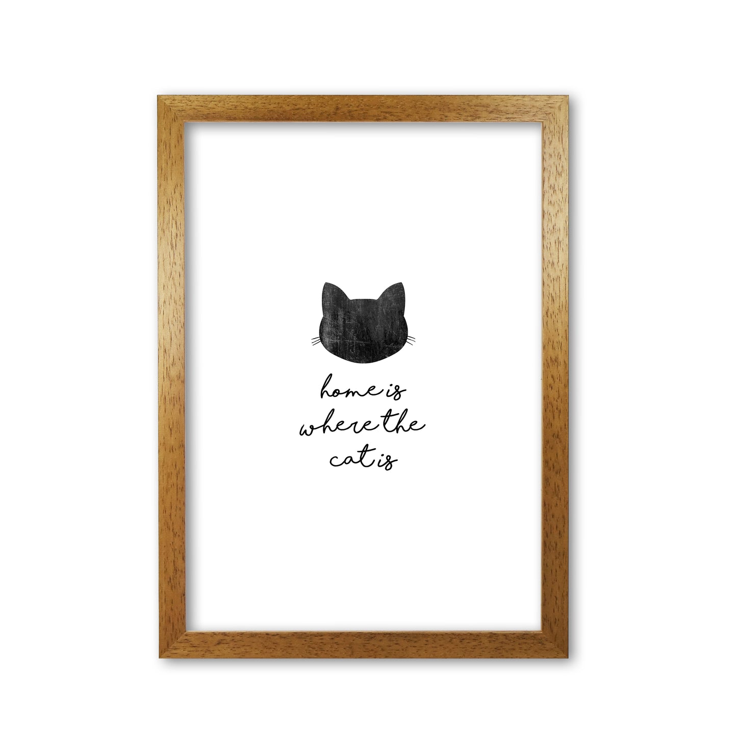 Home Is Where The Cat Is Print By Orara Studio Animal Art Print Oak Grain