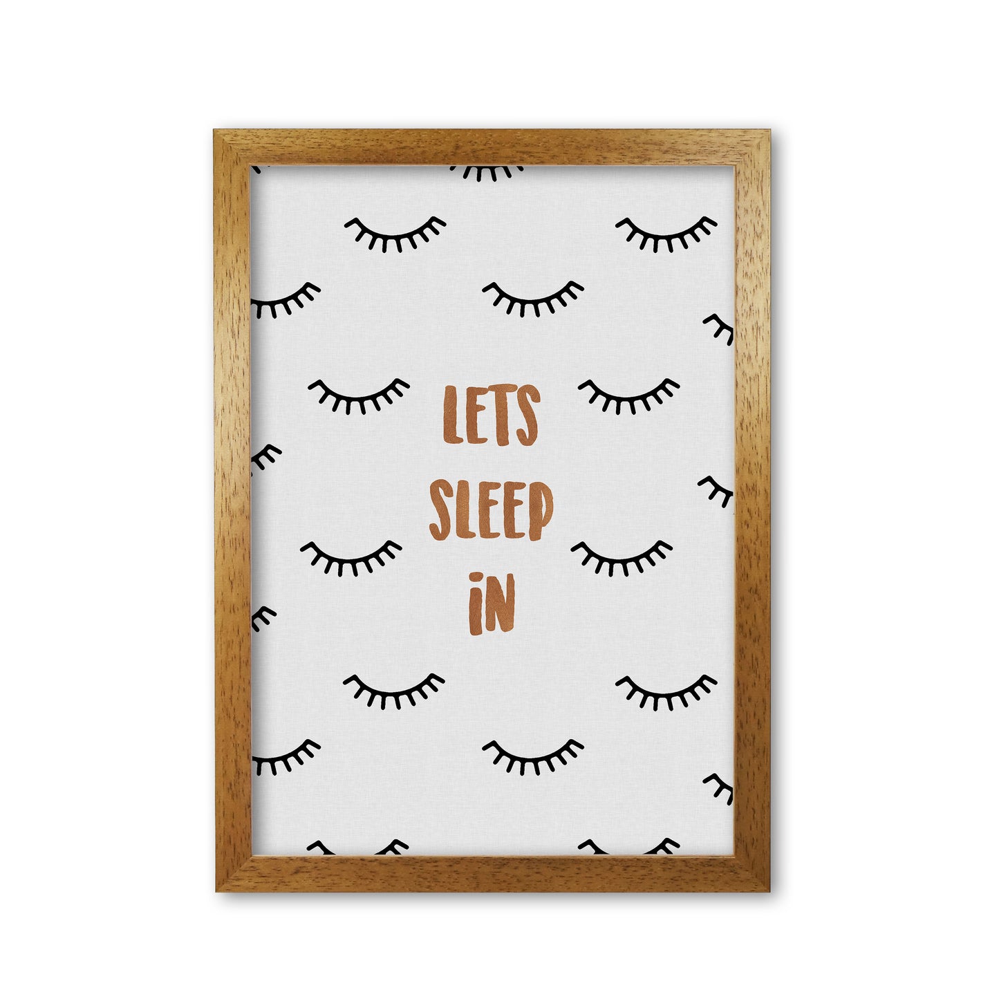Let's Sleep In Bedroom Quote Print By Orara Studio Oak Grain