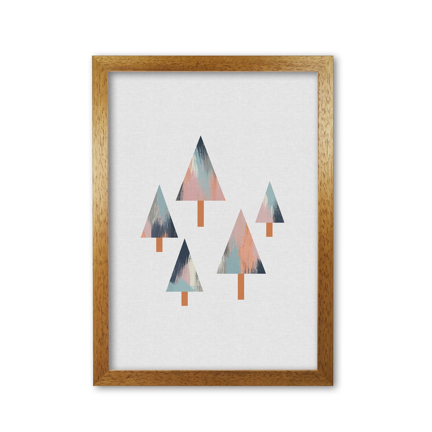 Pastel Trees Print By Orara Studio, Framed Botanical & Nature Art Print Oak Grain