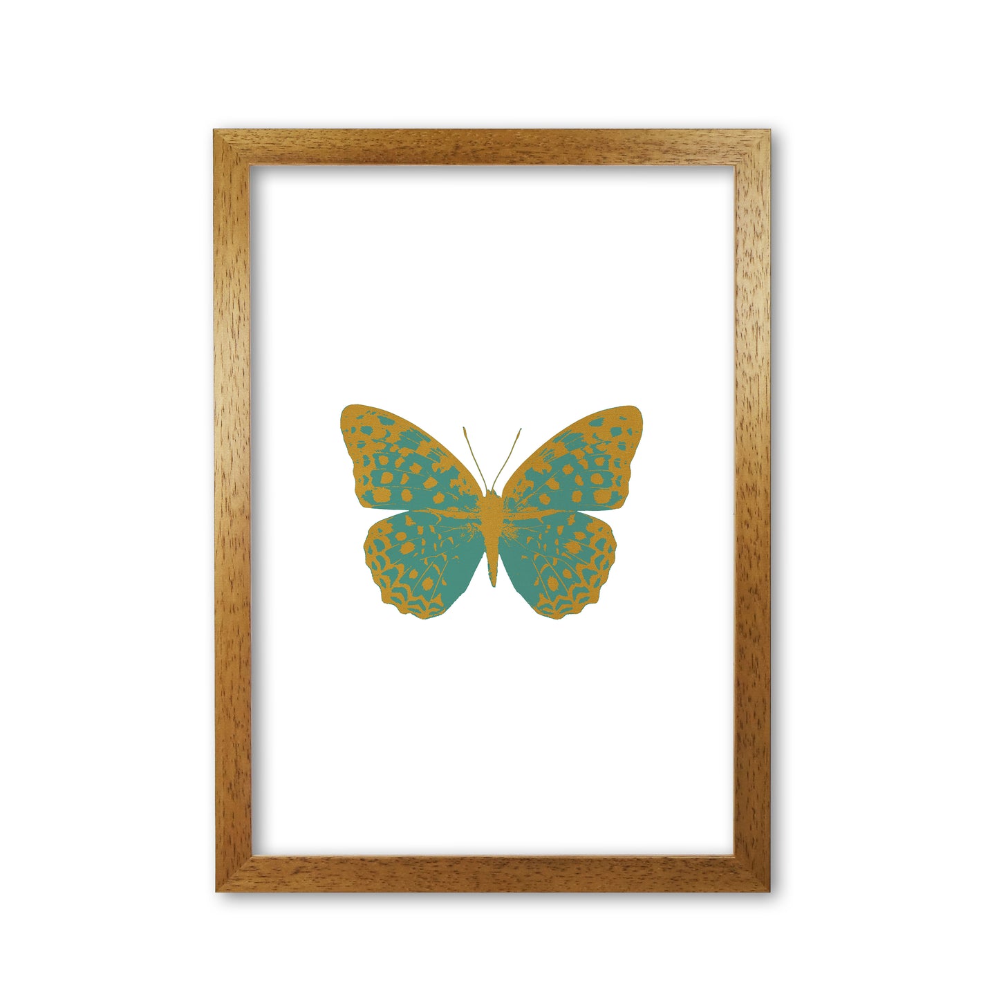 Teal Butterfly Print By Orara Studio Animal Art Print Oak Grain