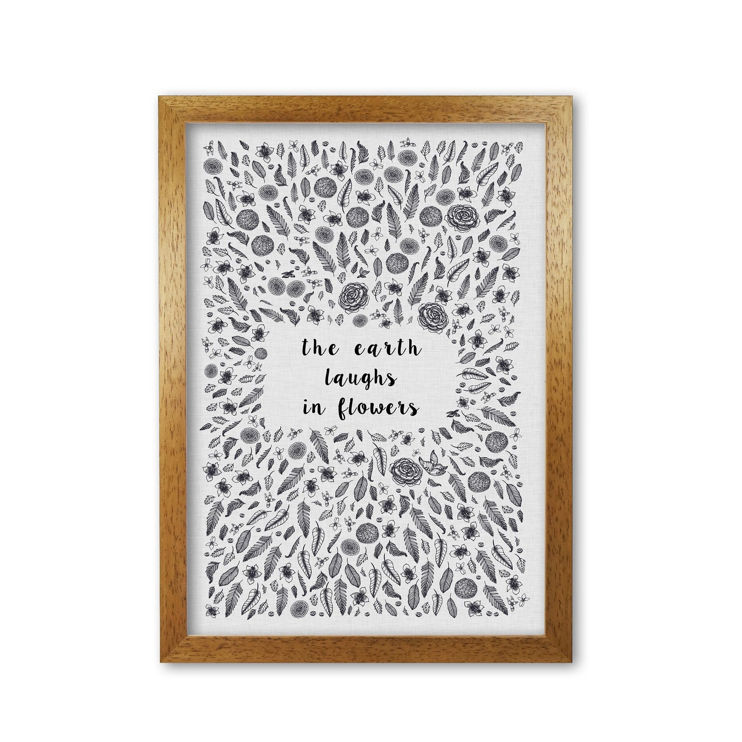 The Earth Laughs In Flowers Shakespeare Quote Print By Orara Studio Oak Grain