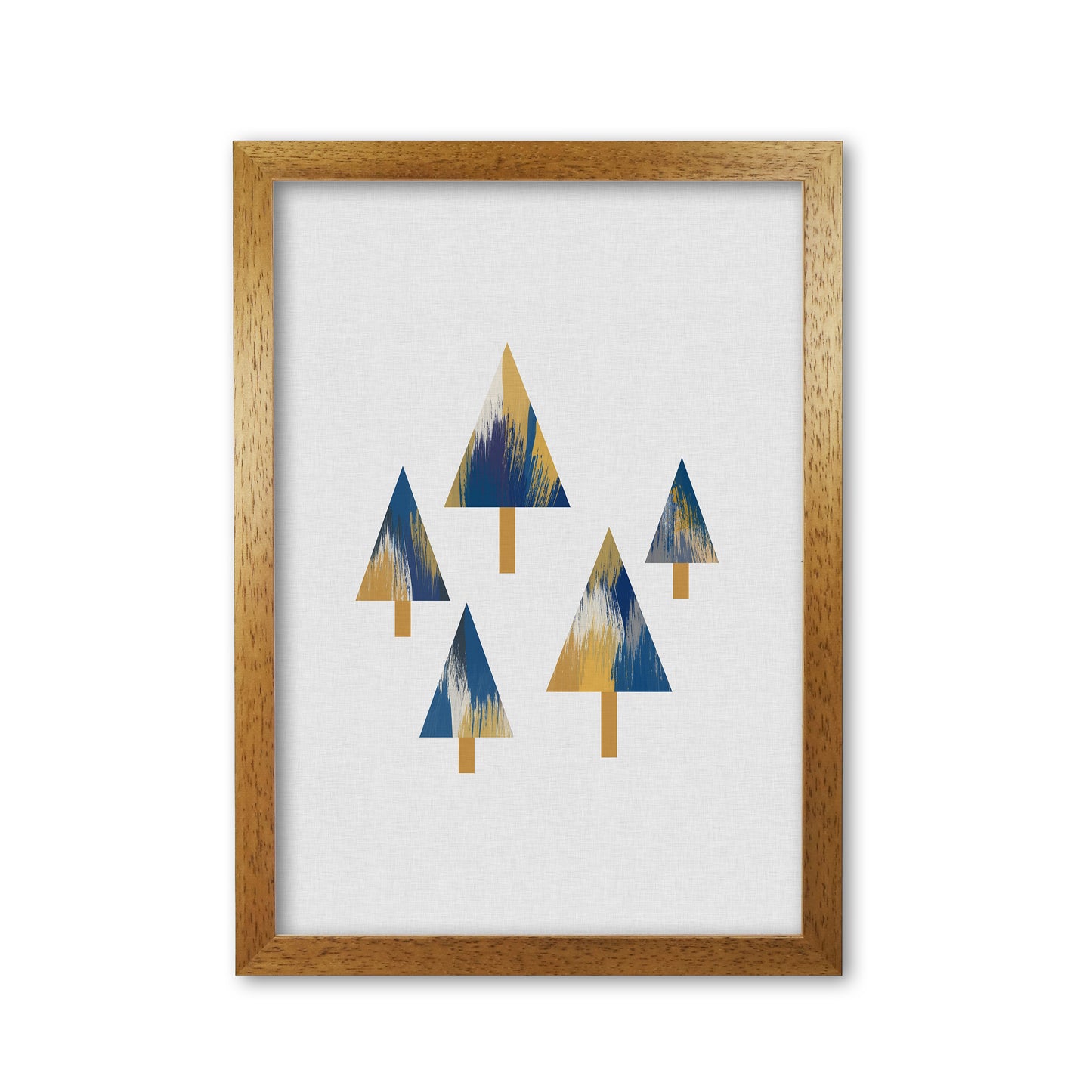 Trees Blue & Yellow Print By Orara Studio Oak Grain