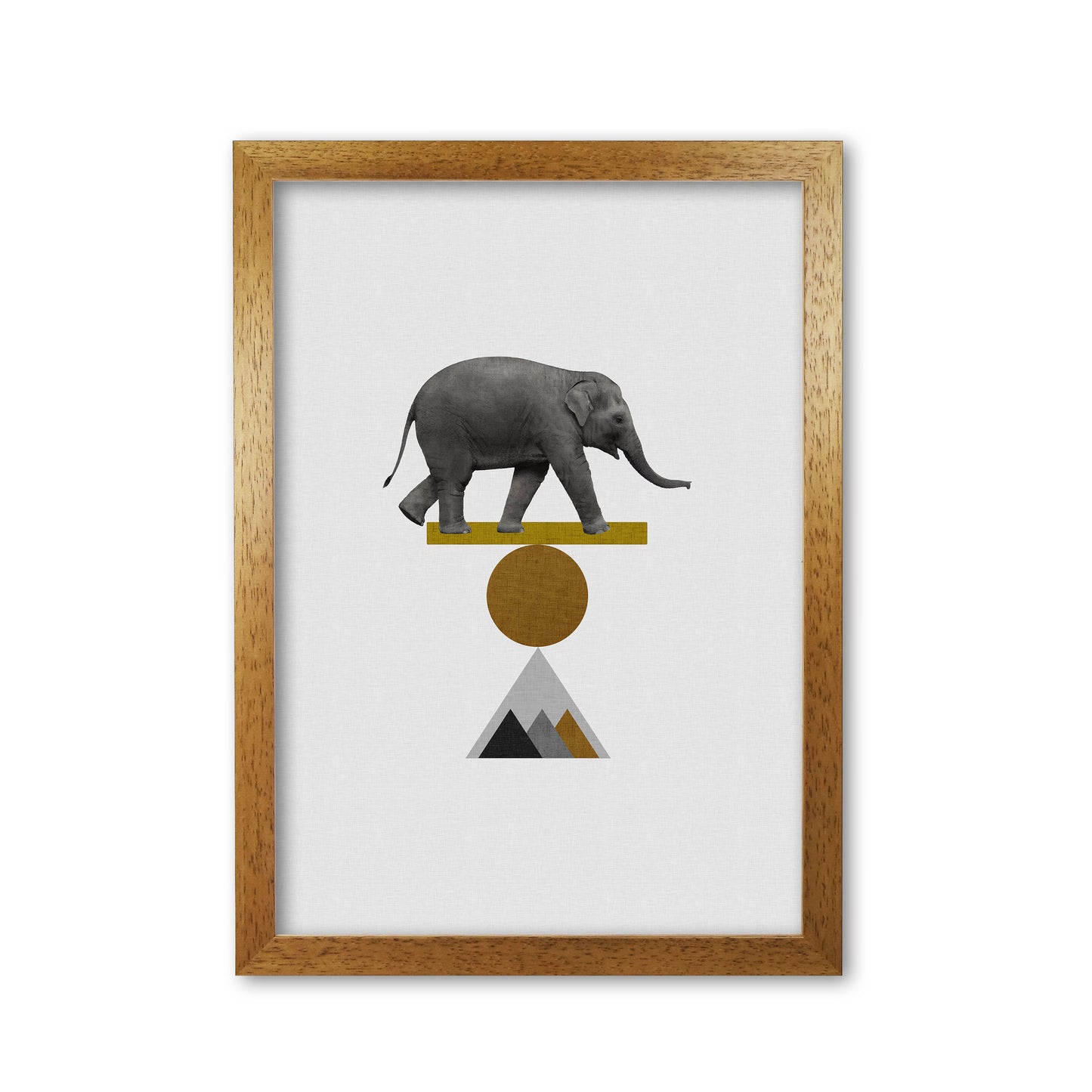 Tribal Elephant Print By Orara Studio Animal Art Print Oak Grain