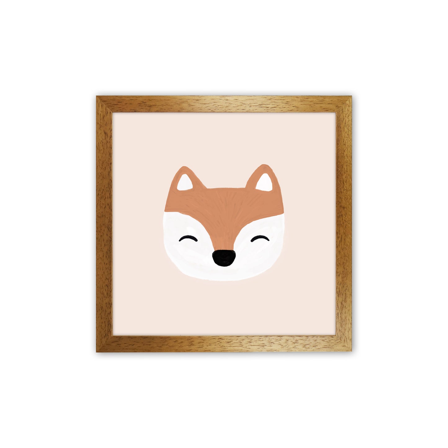 Blush Fox Christmas Art Print by Orara Studio Oak Grain