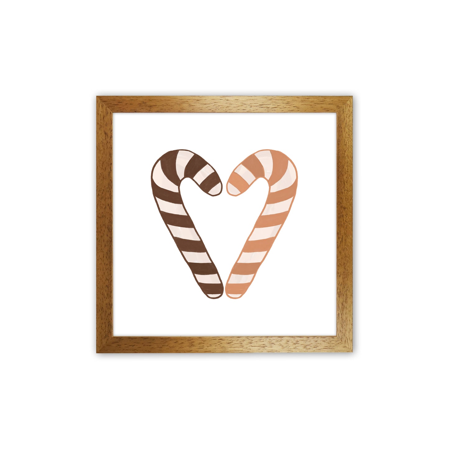 Candy Canes Christmas Art Print by Orara Studio Oak Grain