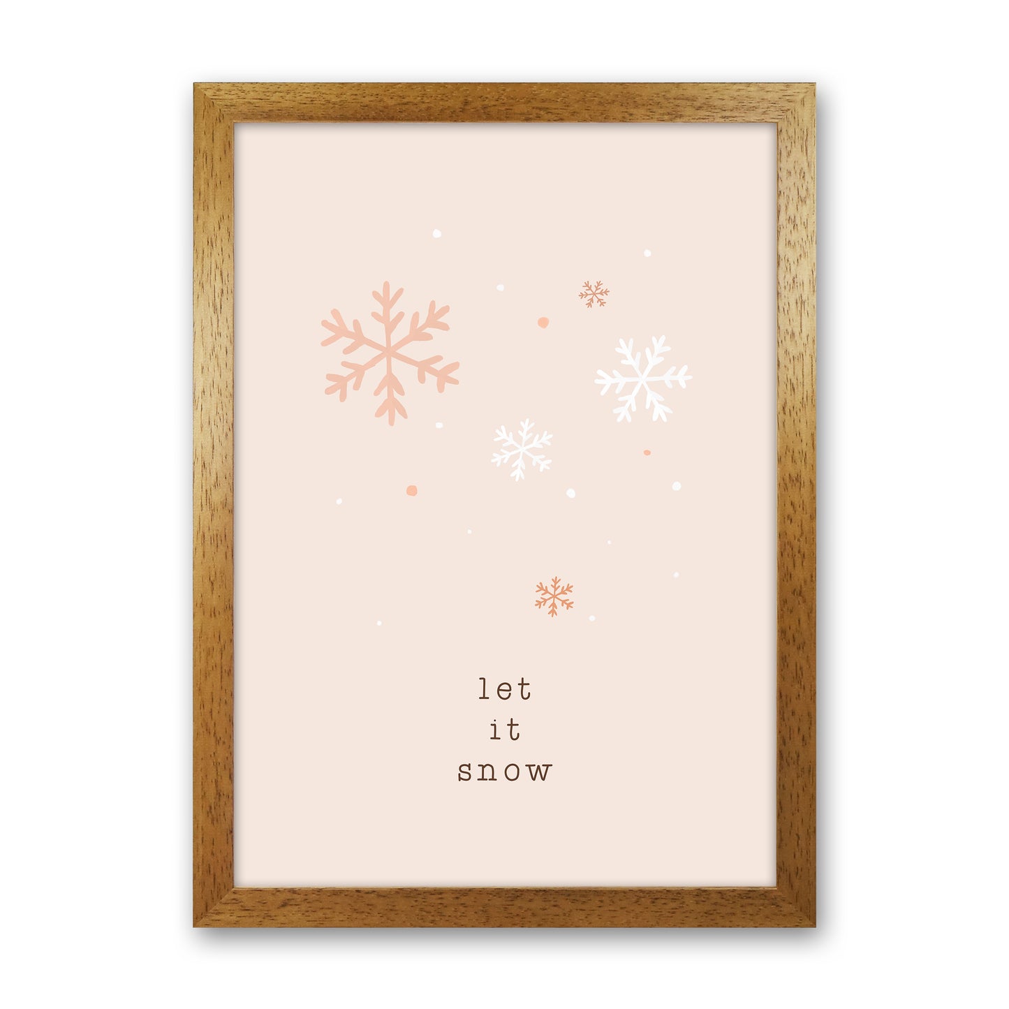Let It Snow Christmas Art Print by Orara Studio Oak Grain