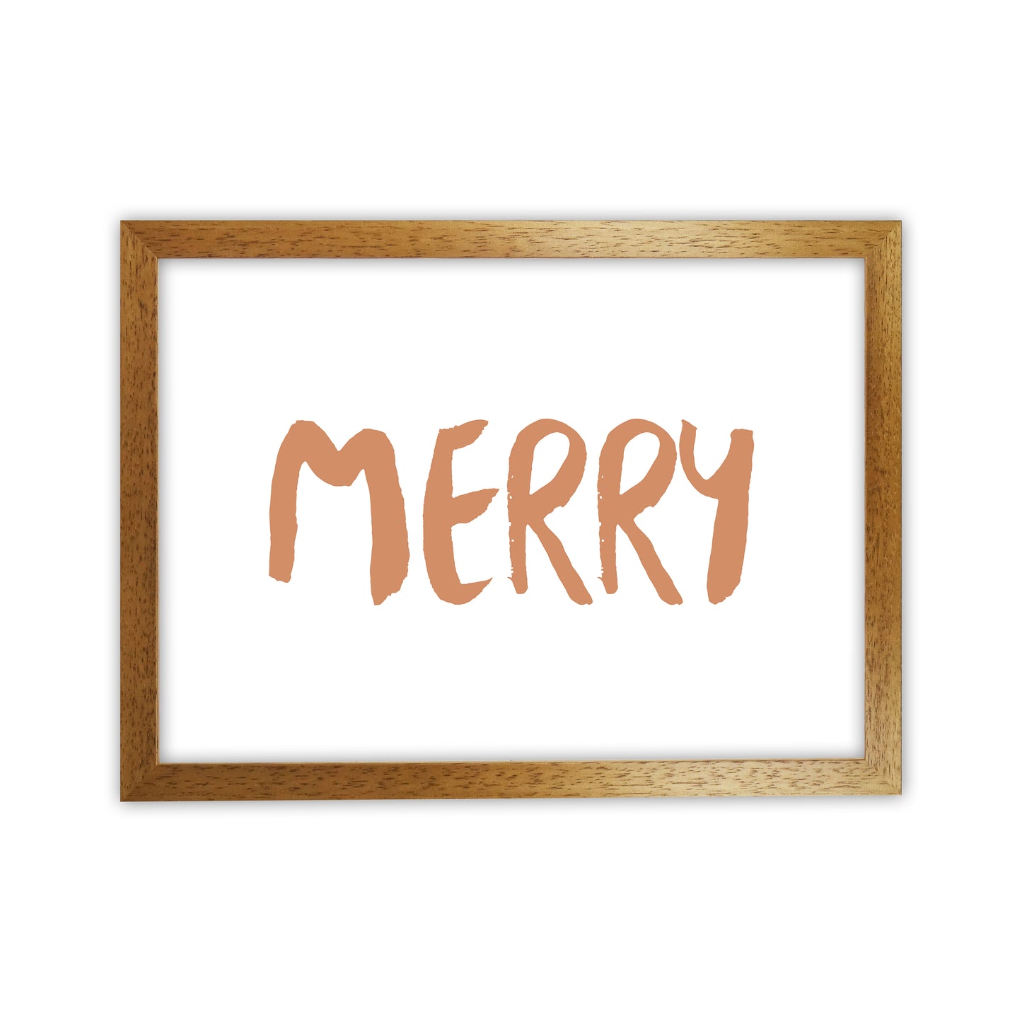 Merry Christmas Art Print by Orara Studio Oak Grain