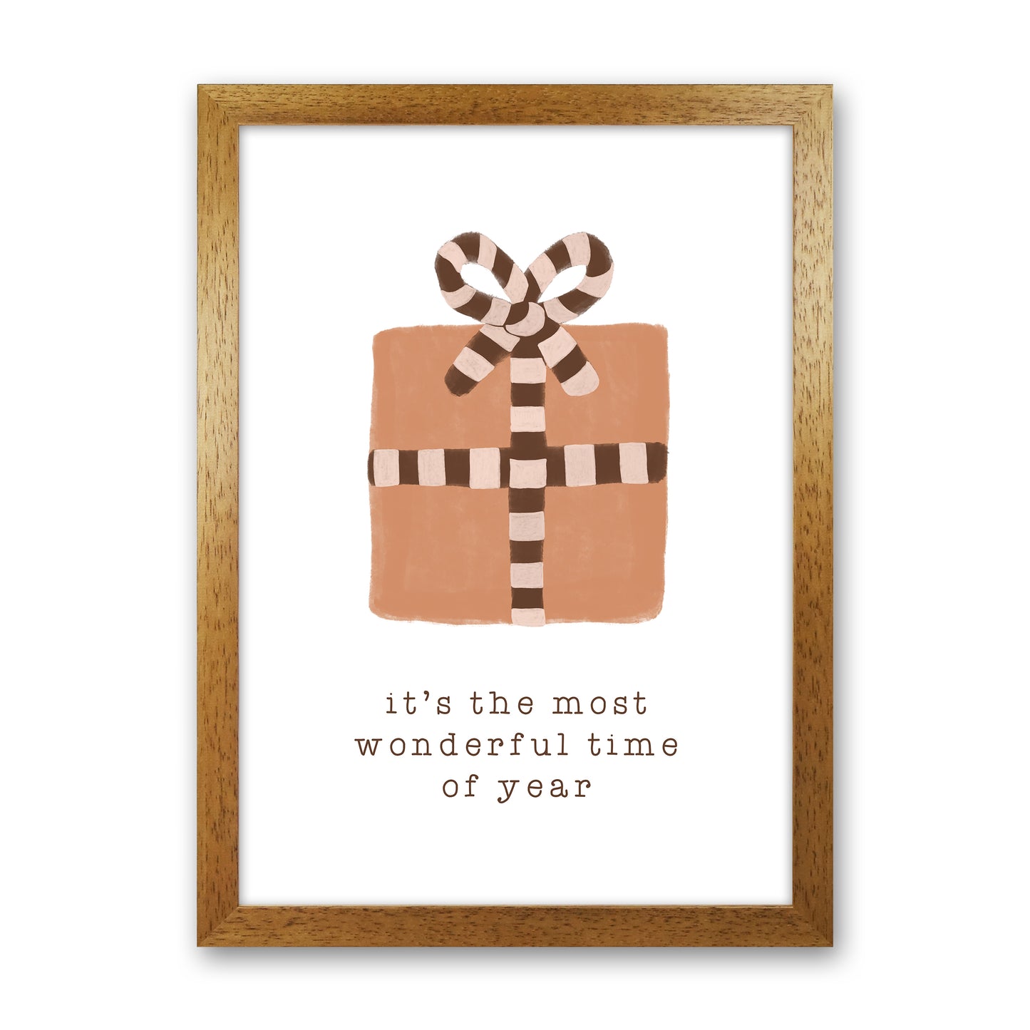 Most Wonderful Time of Year Christmas Art Print by Orara Studio Oak Grain