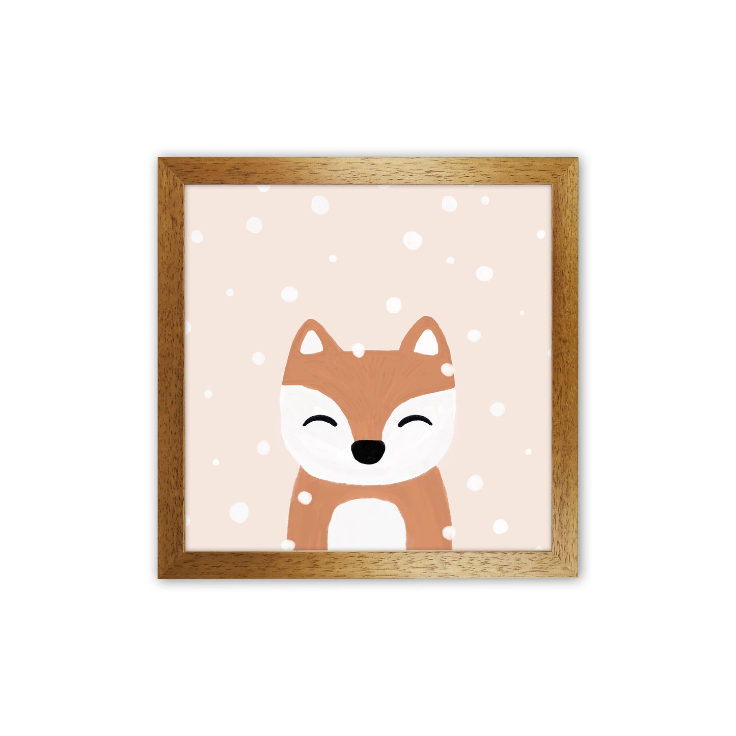 Snow & Fox Christmas Art Print by Orara Studio Oak Grain