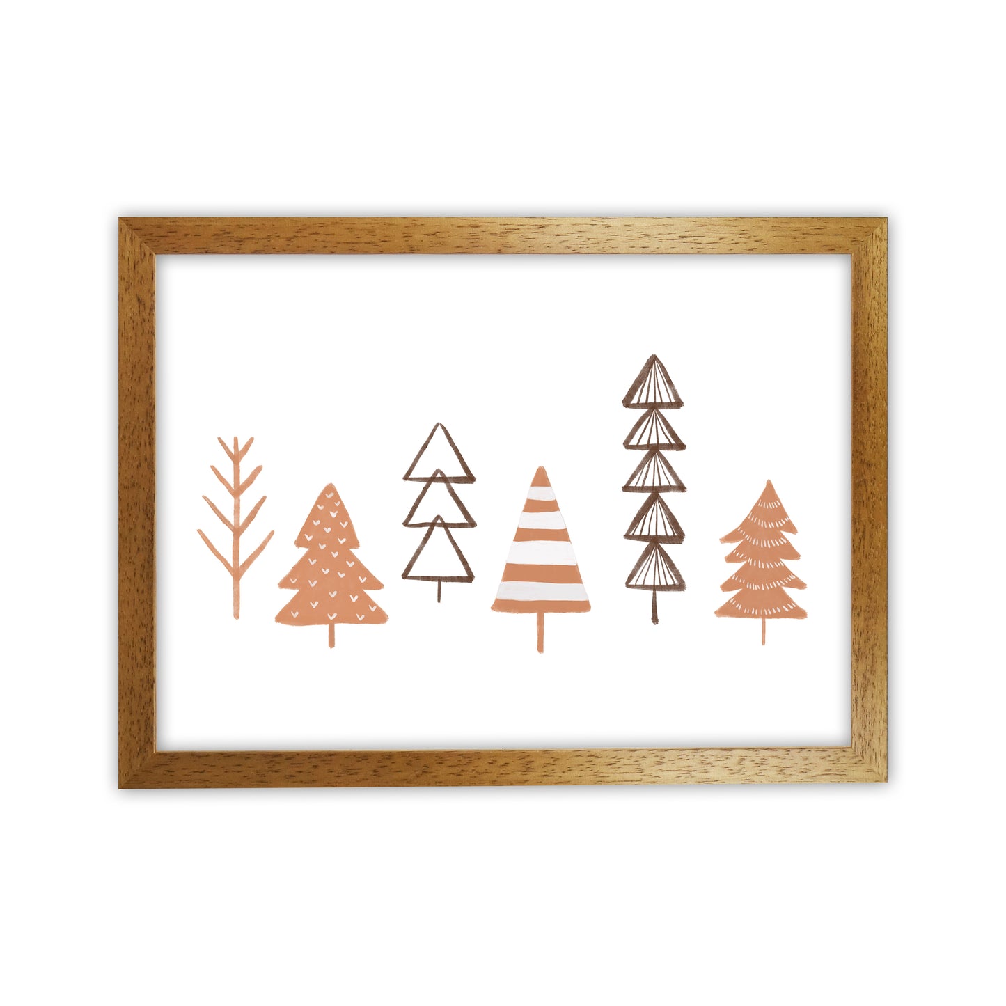 Winter Trees Illustration Christmas Art Print by Orara Studio Oak Grain