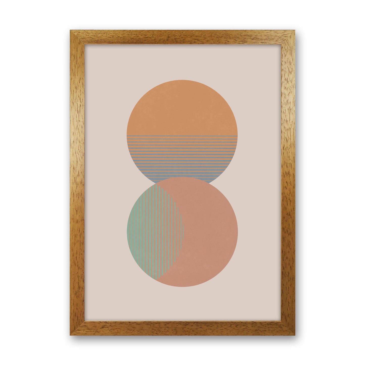 Circle Sun & Moon Colour Art Print by Orara Studio Oak Grain