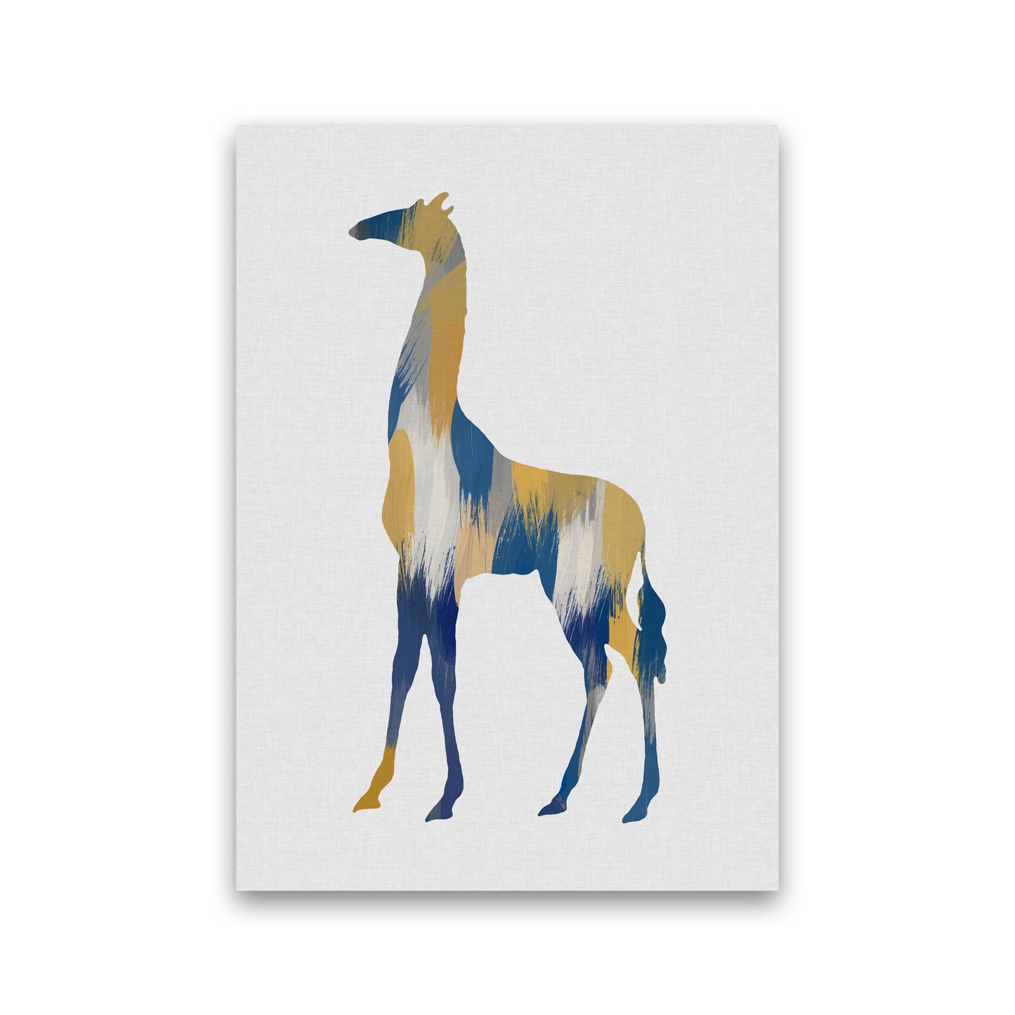 Giraffe Blue & Yellow Print By Orara Studio Animal Art Print Print Only