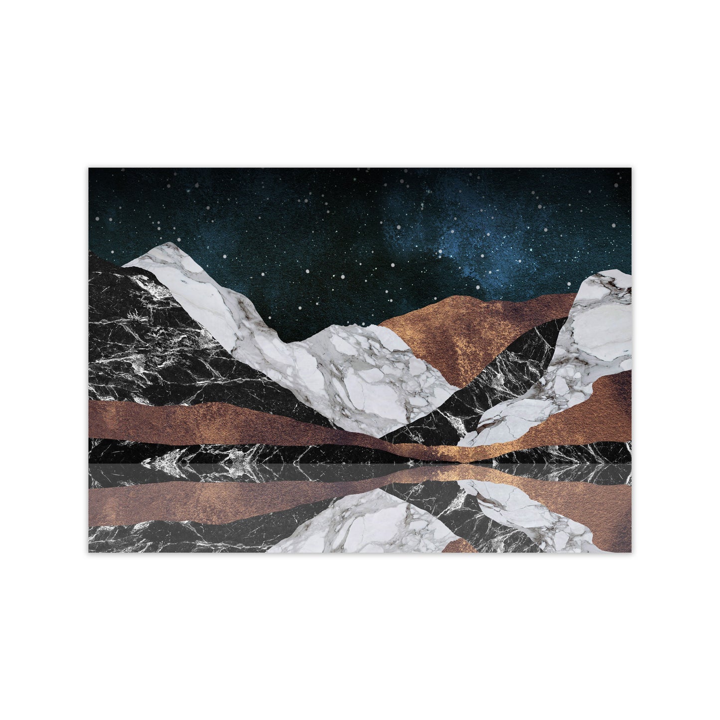 Landscape Mountains Print By Orara Studio, Framed Botanical & Nature Art Print Print Only