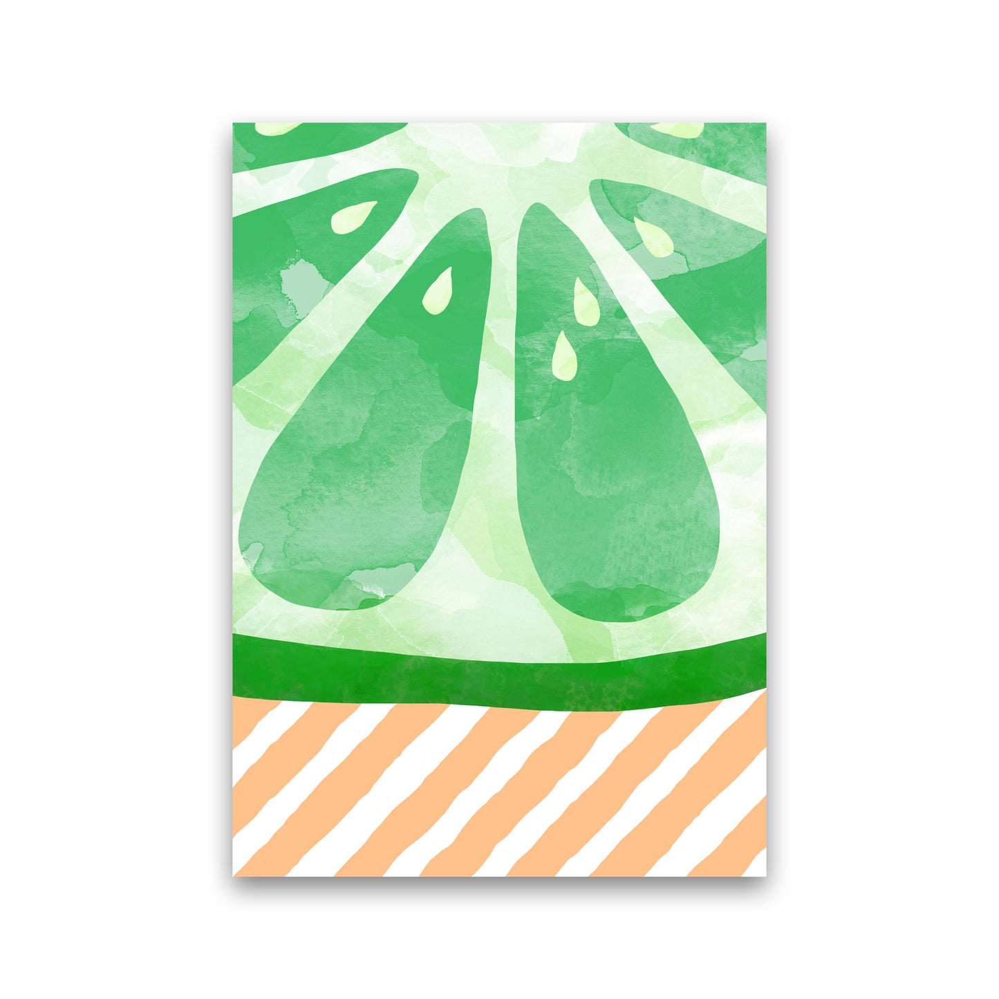 Lime Abstract Print By Orara Studio, Framed Kitchen Wall Art Print Only