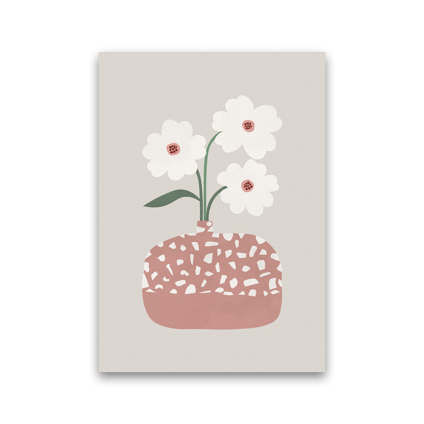 Terrazzo & Flowers Art Print by Orara Studios Print Only