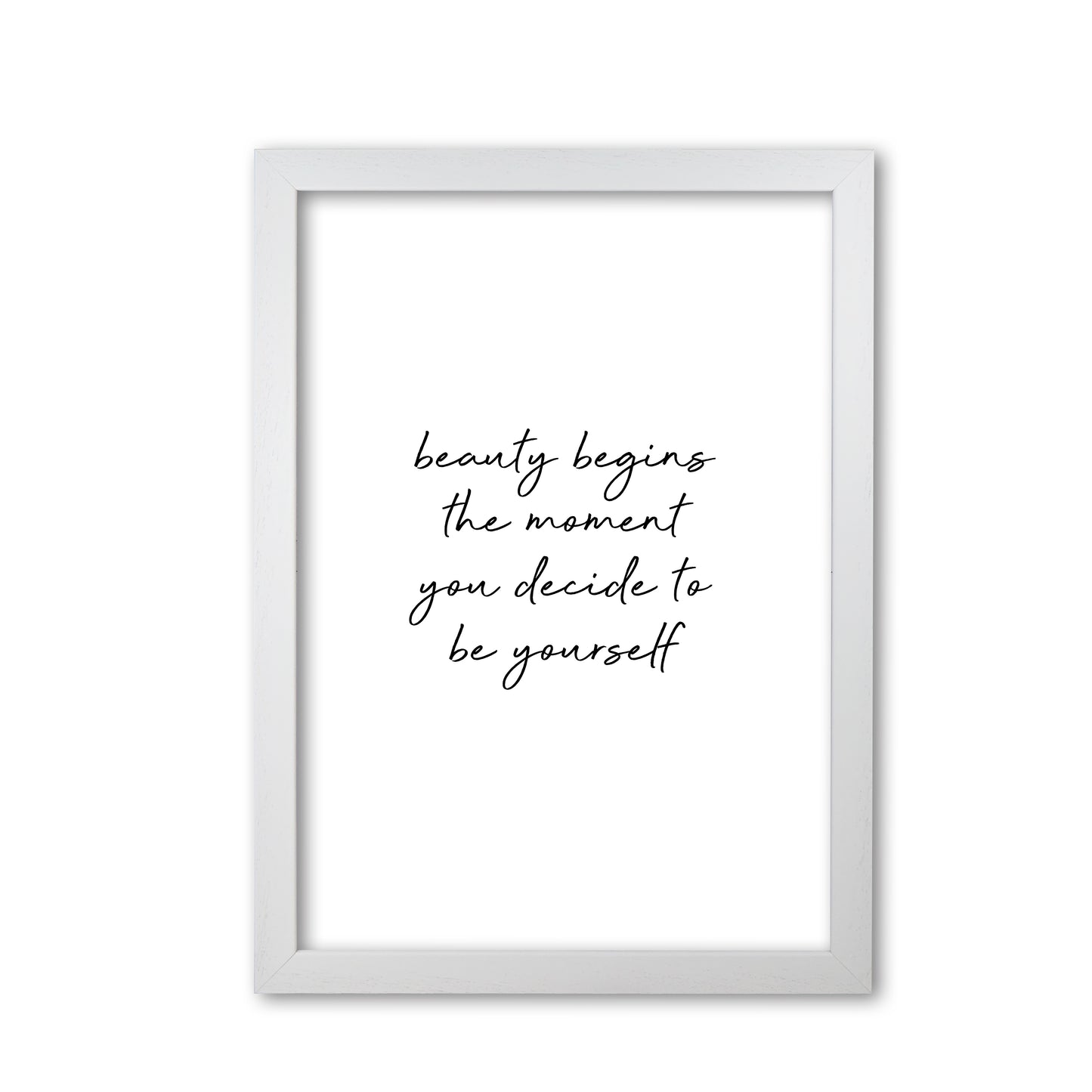 Beauty Begins Quote Print By Orara Studio White Grain