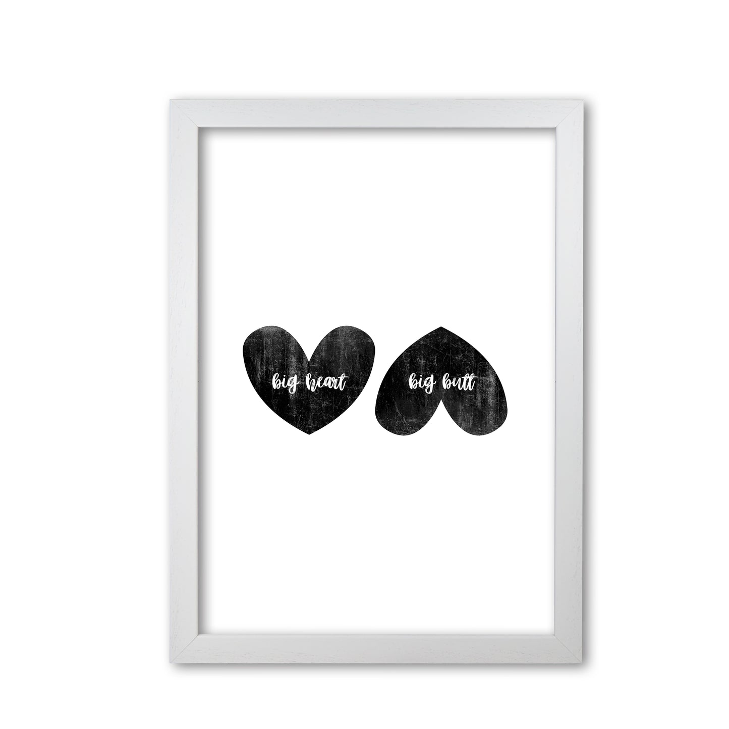 Big Heart Big Butt Humorous Art Print By Orara Studio White Grain