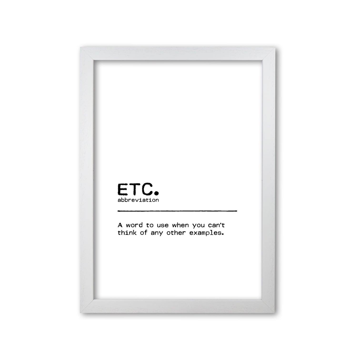 ETC Definition Quote Print By Orara Studio White Grain