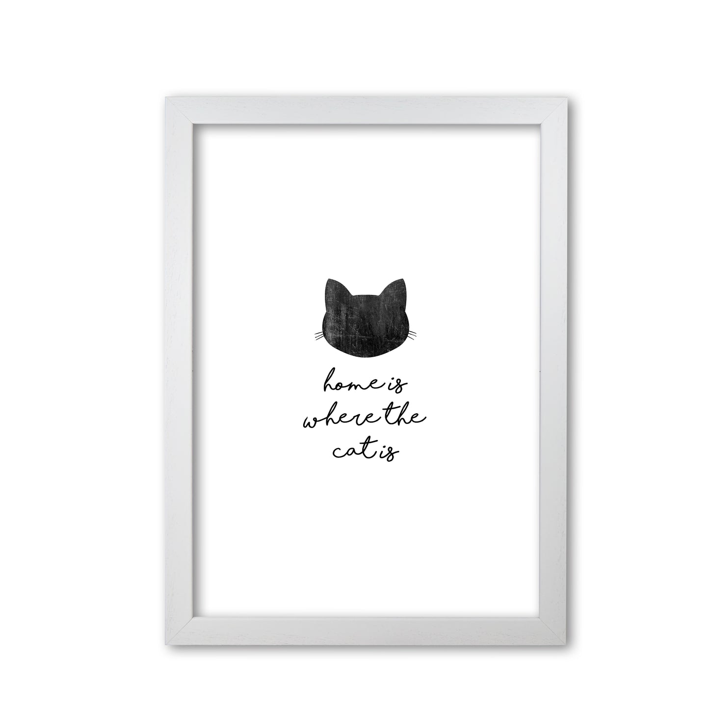 Home Is Where The Cat Is Print By Orara Studio Animal Art Print White Grain