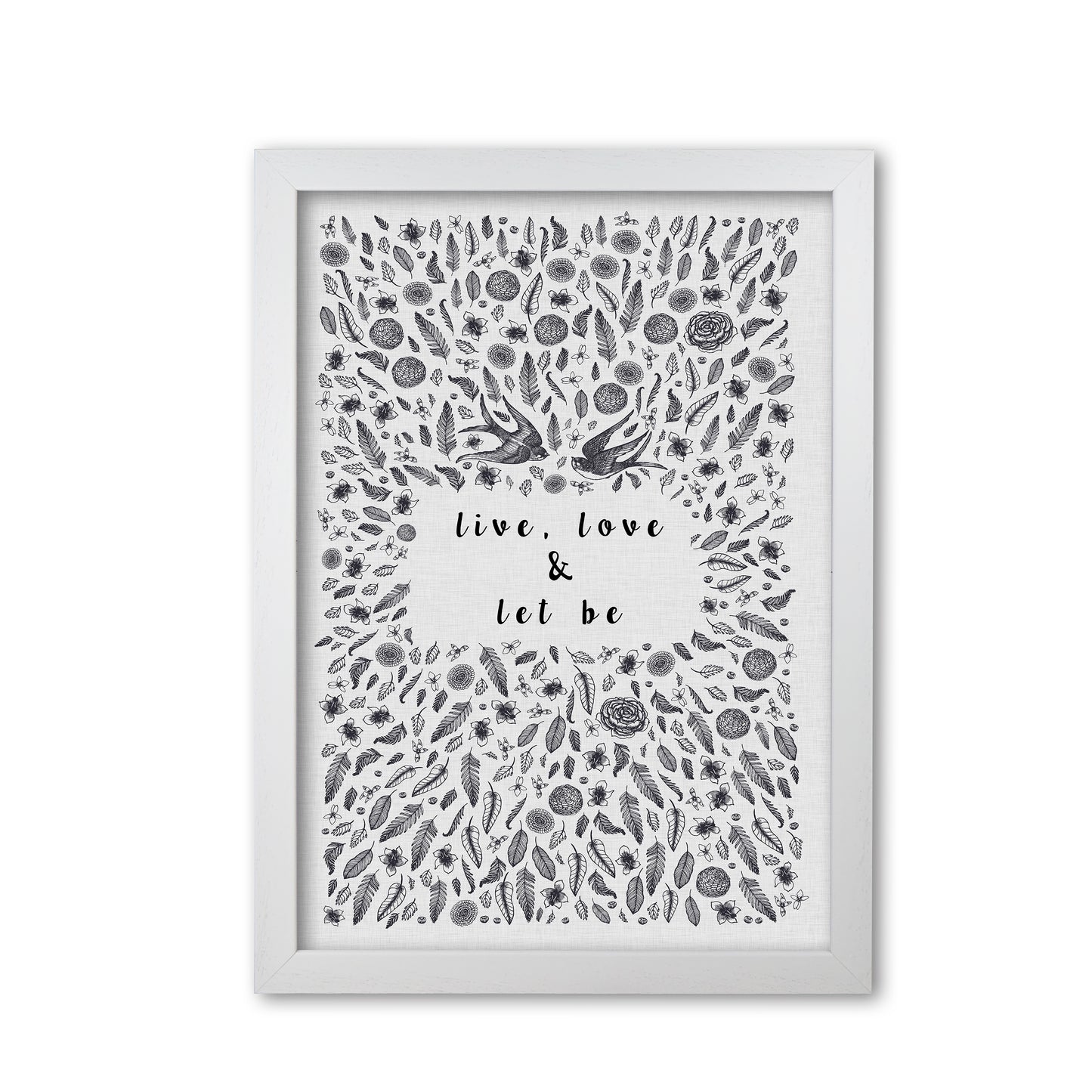 Live, Love & Let Be Calm Quote Print By Orara Studio White Grain