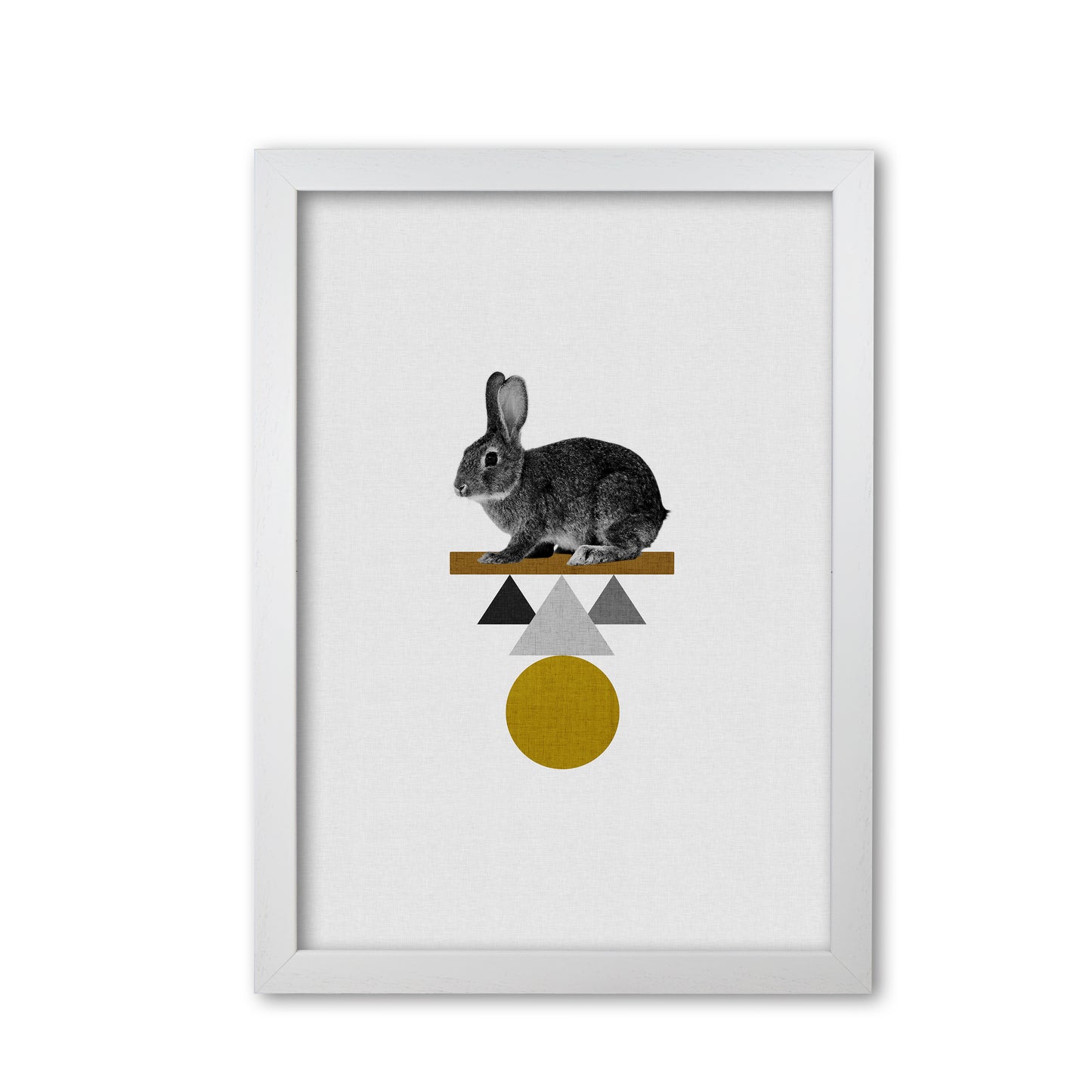 Tribal Rabbit Print By Orara Studio Animal Art Print White Grain