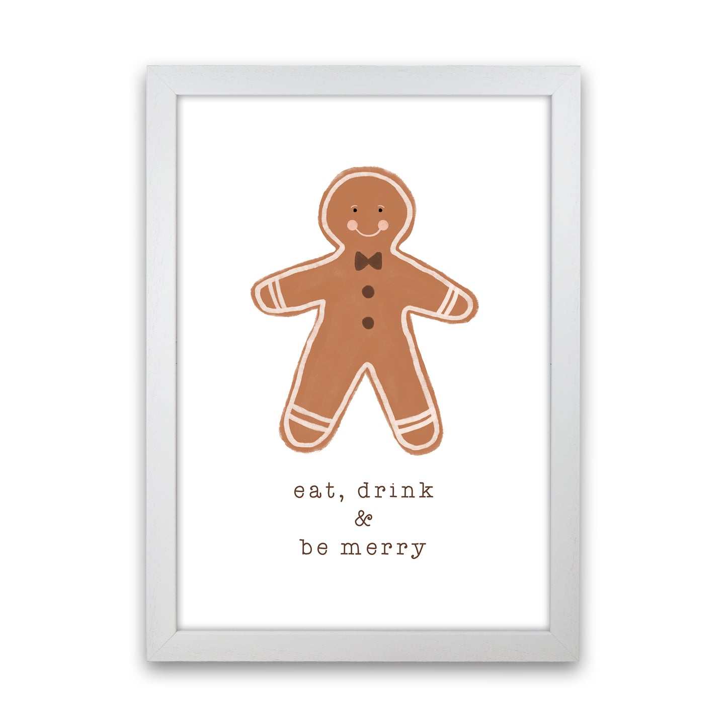 Eat Drink & Be Merry Christmas Art Print by Orara Studio White Grain