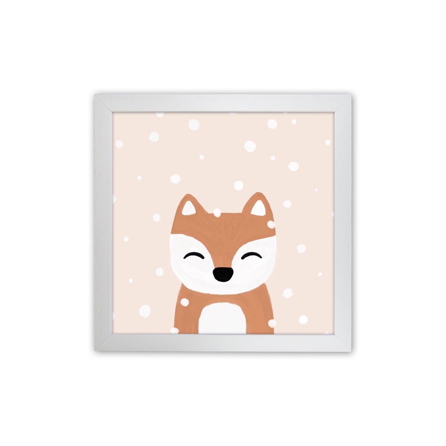 Snow & Fox Christmas Art Print by Orara Studio White Grain