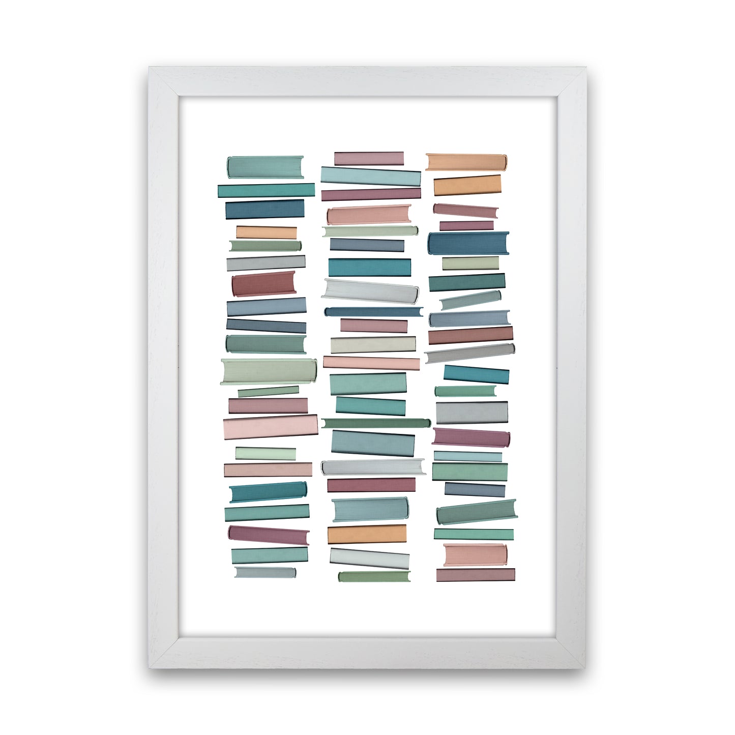 Books Pastel Abstract Art Print by Orara Studio White Grain