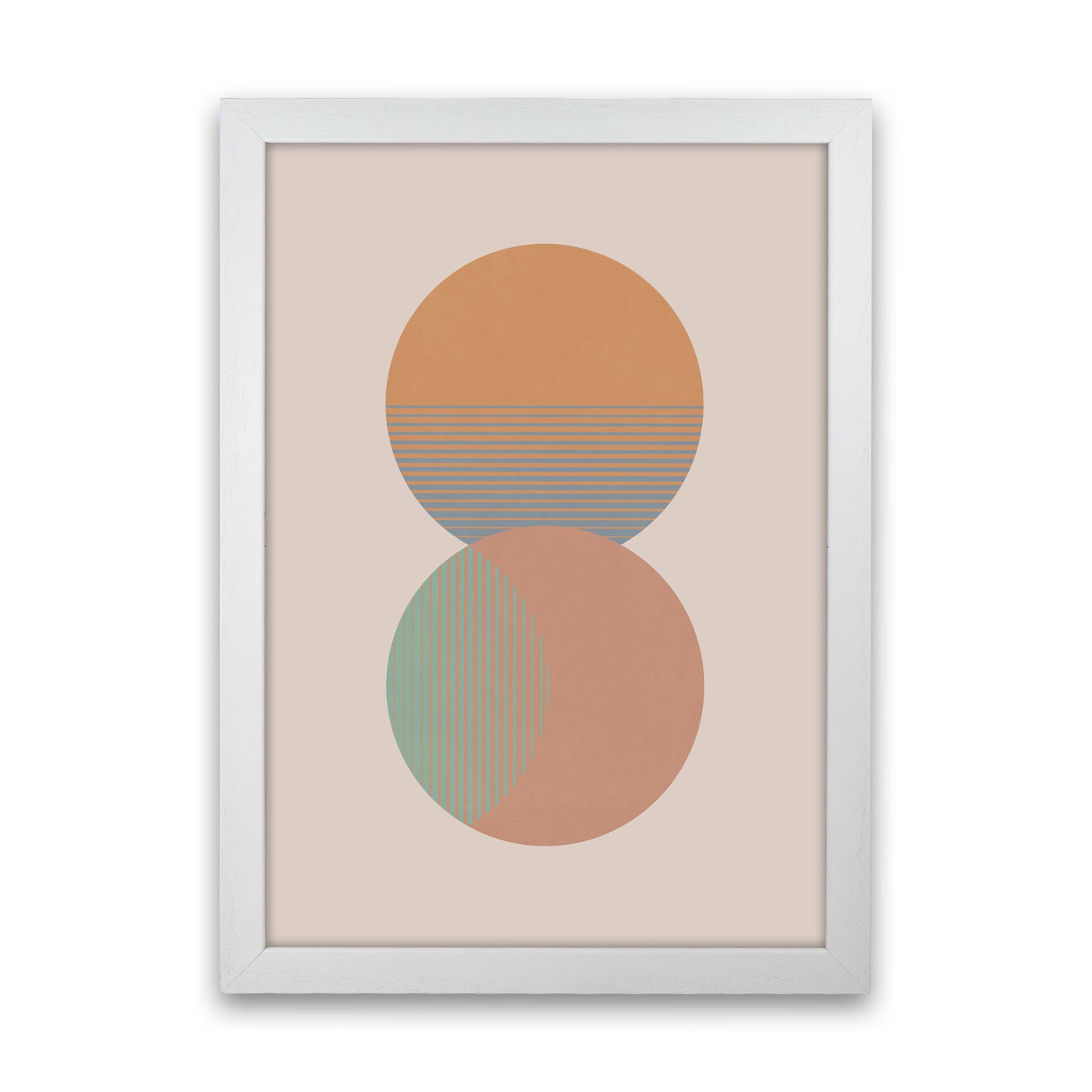 Circle Sun & Moon Colour Art Print by Orara Studio White Grain