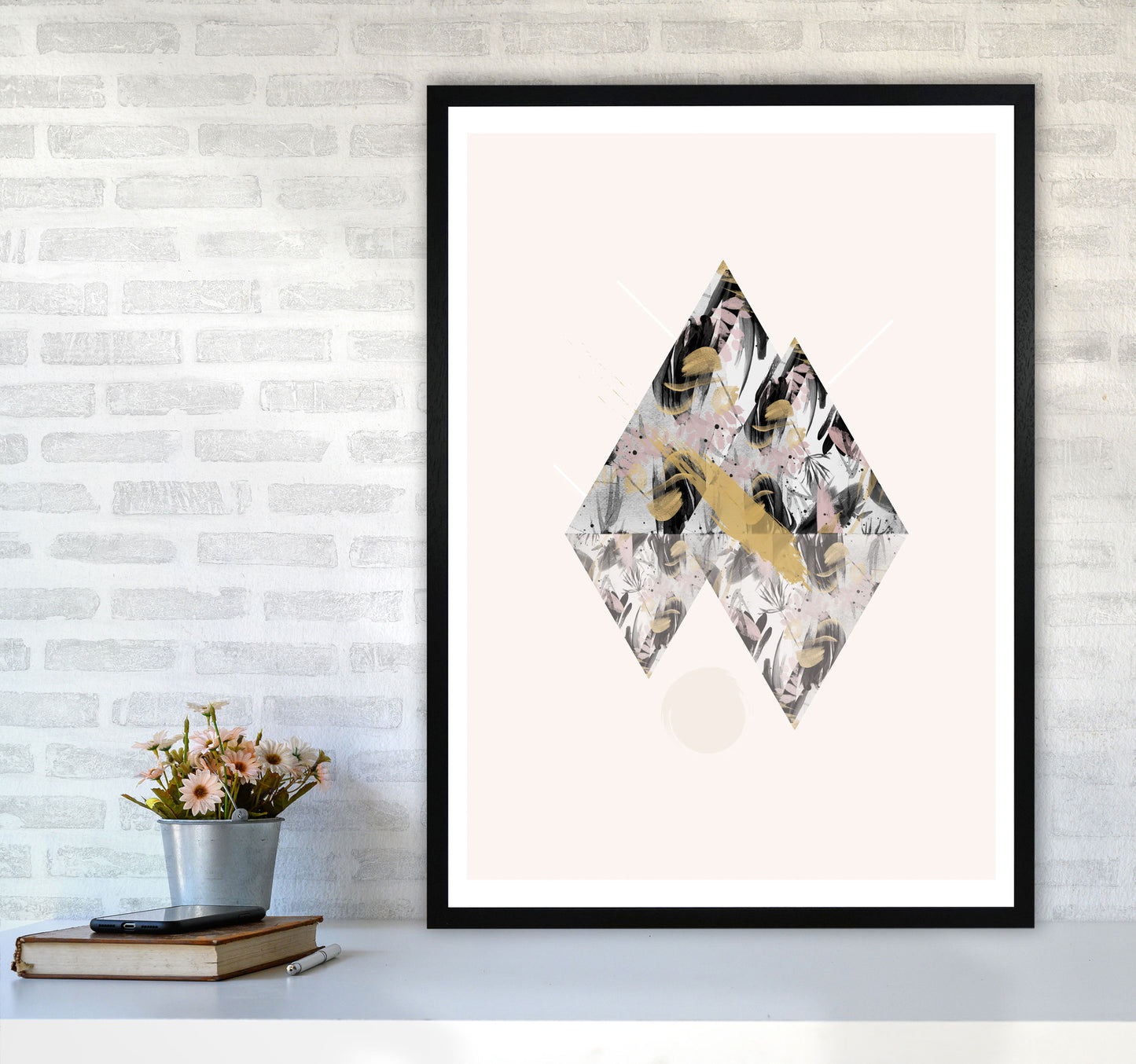 Random Geo Styles 2 Modern Print A1 White Frame