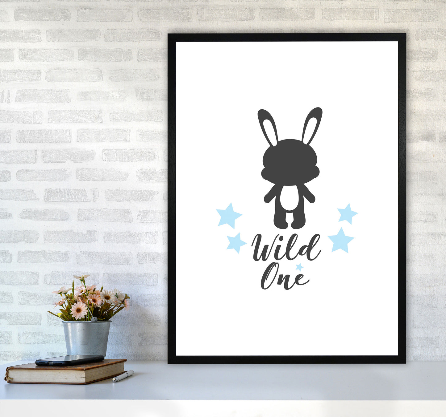 Wild One Framed Nursey Wall Art Print A1 White Frame