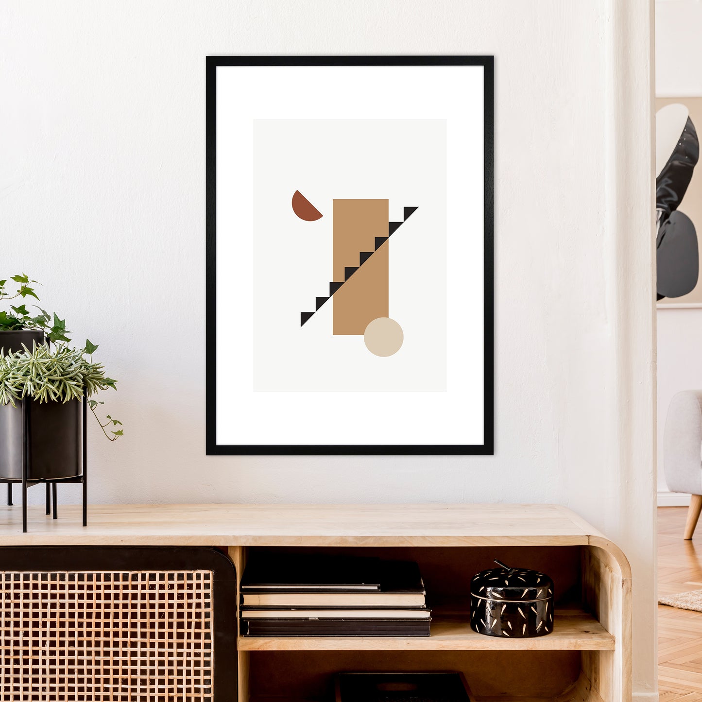 Mica Sand Stairs N22 Art Print by Pixy Paper A1 White Frame