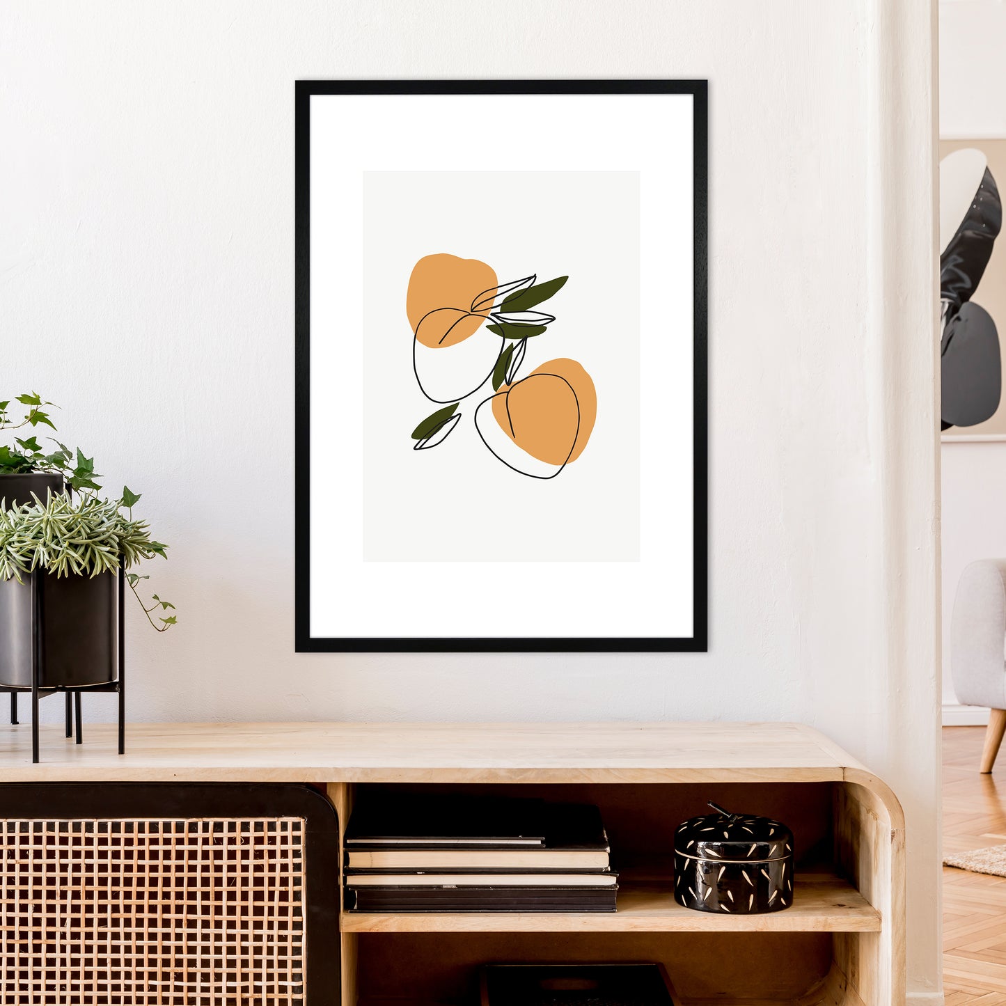 Mica Apricots N3 Art Print by Pixy Paper A1 White Frame