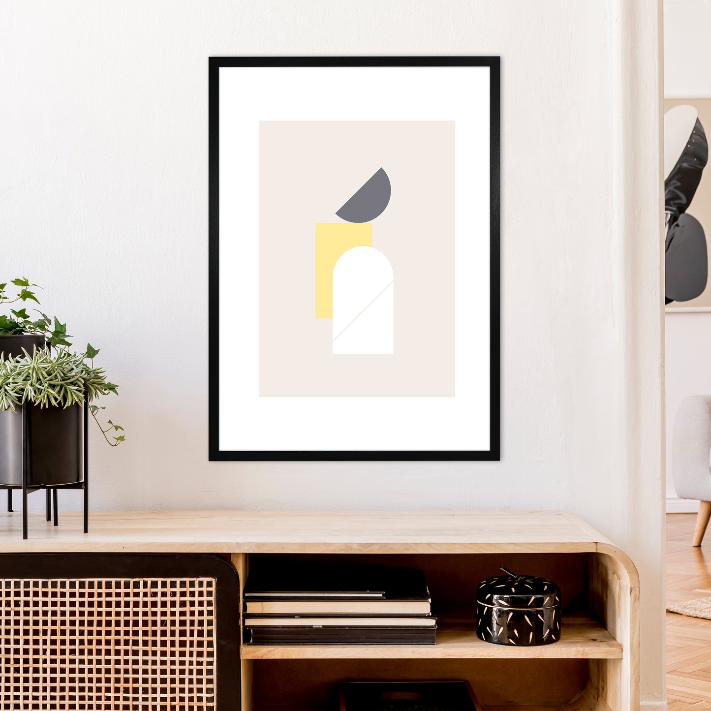 Mila Abstract N11 Art Print by Pixy Paper A1 White Frame