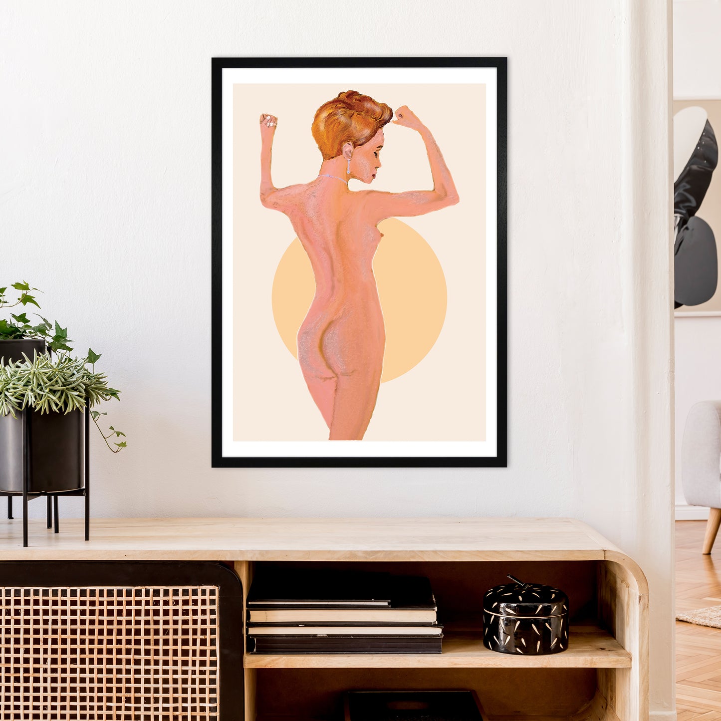 Nude Woman Art Print by Pixy Paper A1 White Frame