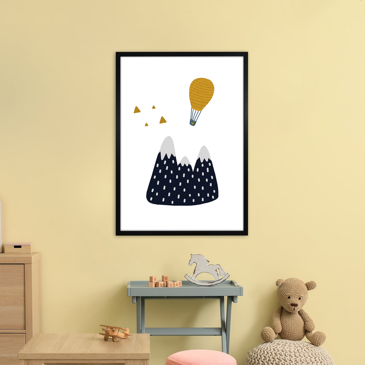 Little Explorer Hot Air Balloon Art Print by Pixy Paper A1 White Frame