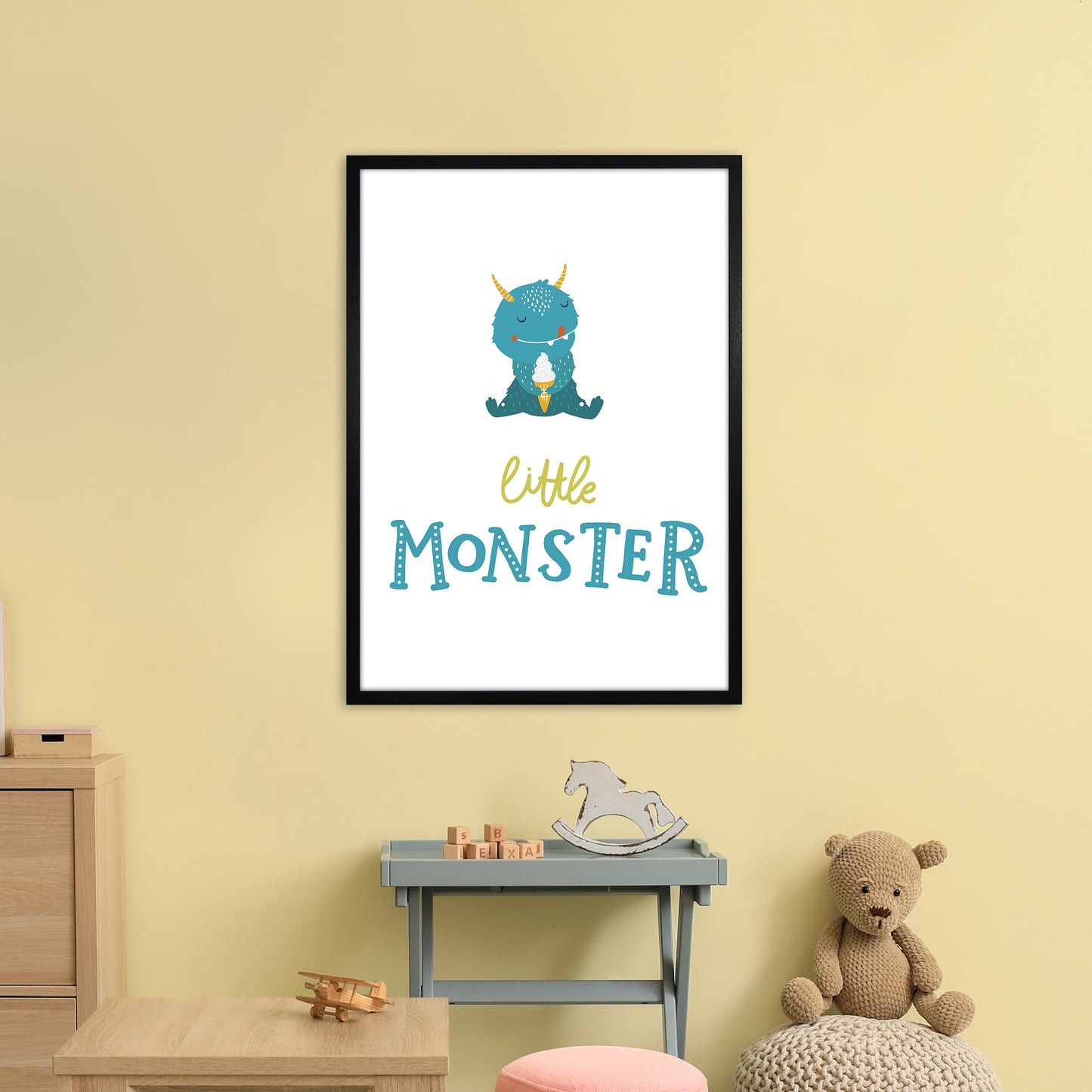 Little Monsters Ice Cream Art Print by Pixy Paper A1 White Frame