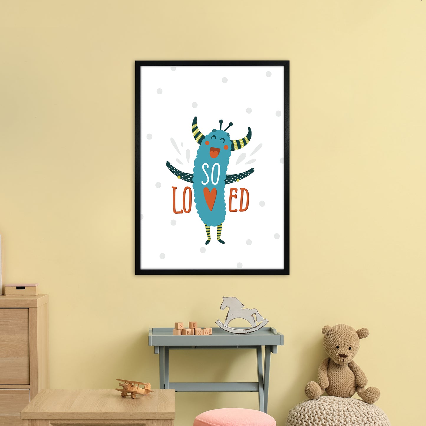 Little Monsters So Loved Art Print by Pixy Paper A1 White Frame