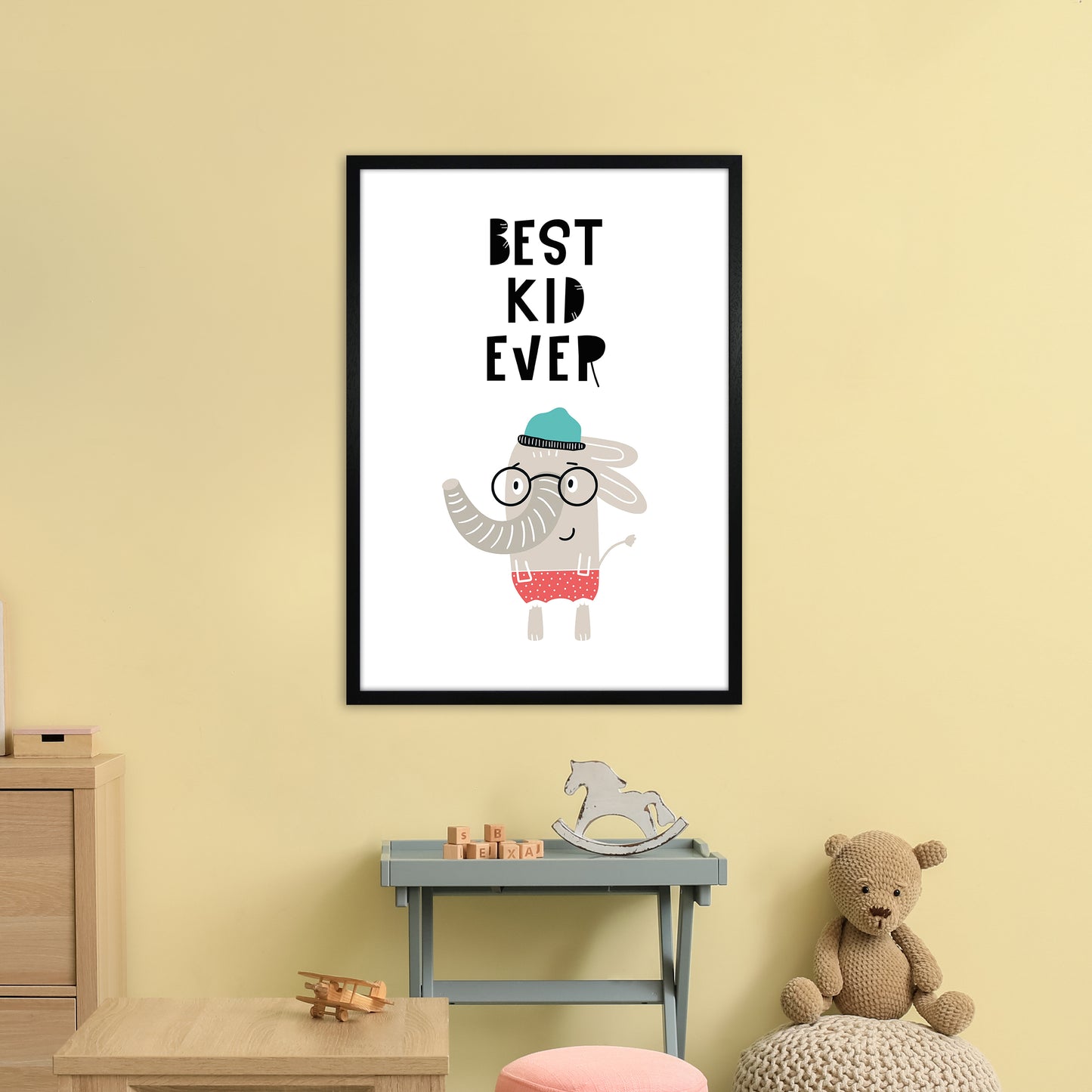 Best Kid Ever Animal Pop Art Print by Pixy Paper A1 White Frame