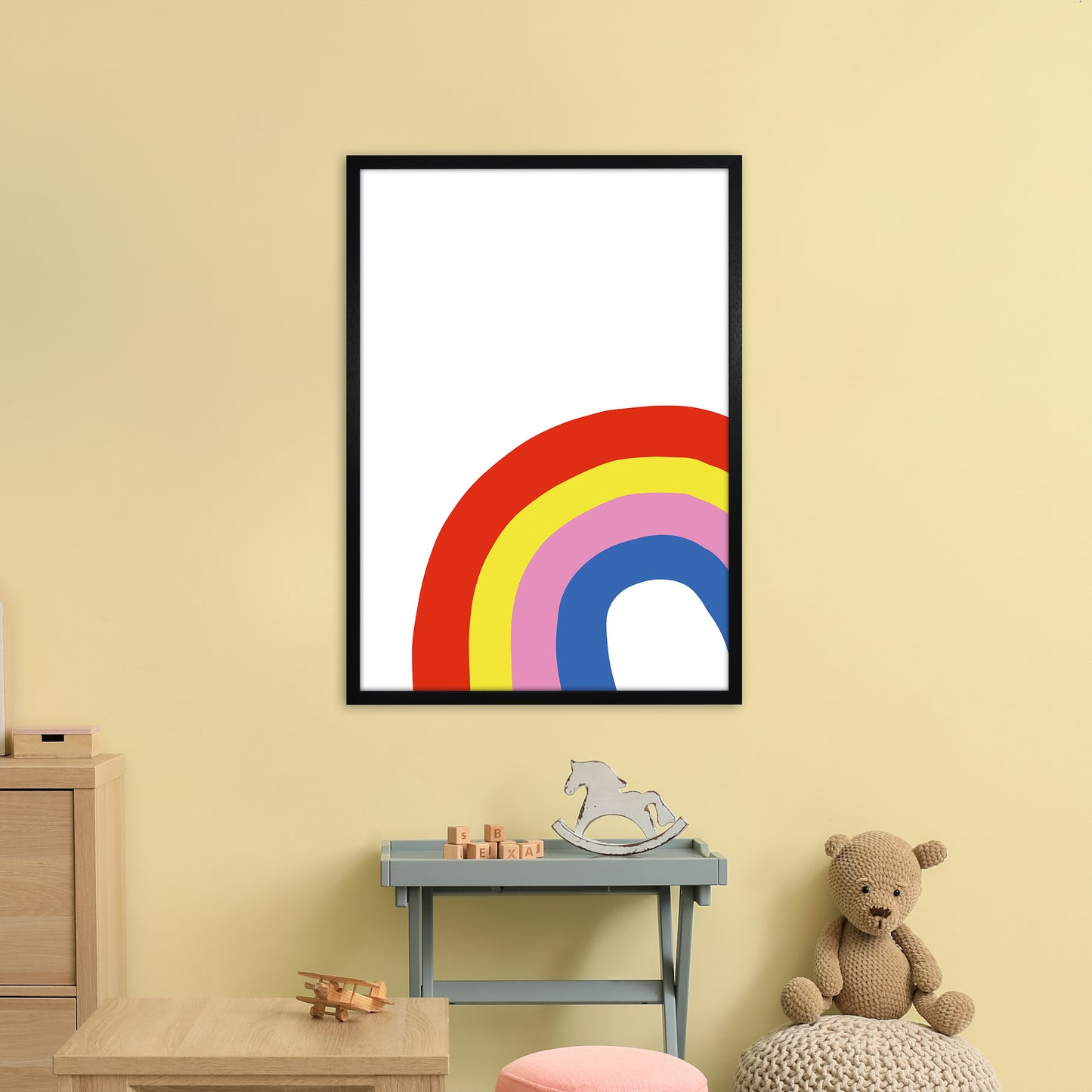 Rainbow In Corner Art Print by Pixy Paper A1 White Frame