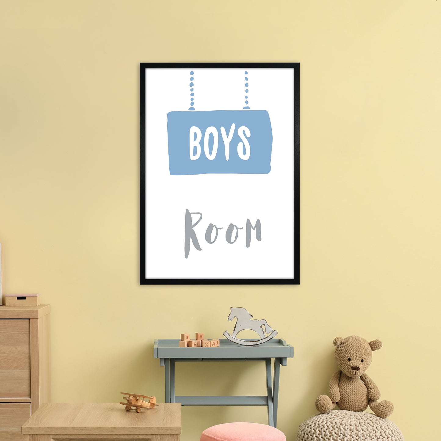 Boys Room Blue Art Print by Pixy Paper A1 White Frame