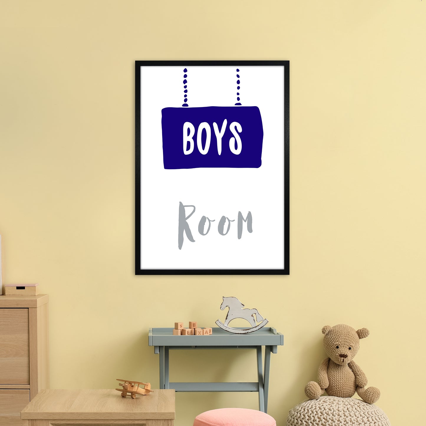 Boys Room Navy Art Print by Pixy Paper A1 White Frame