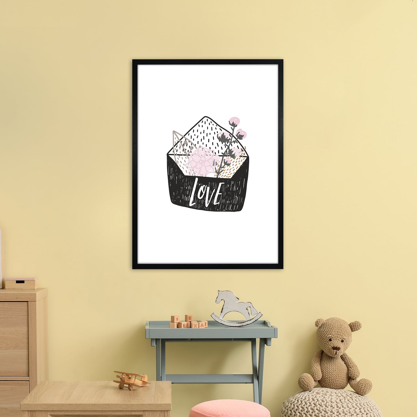 Love Letter Art Print by Pixy Paper A1 White Frame