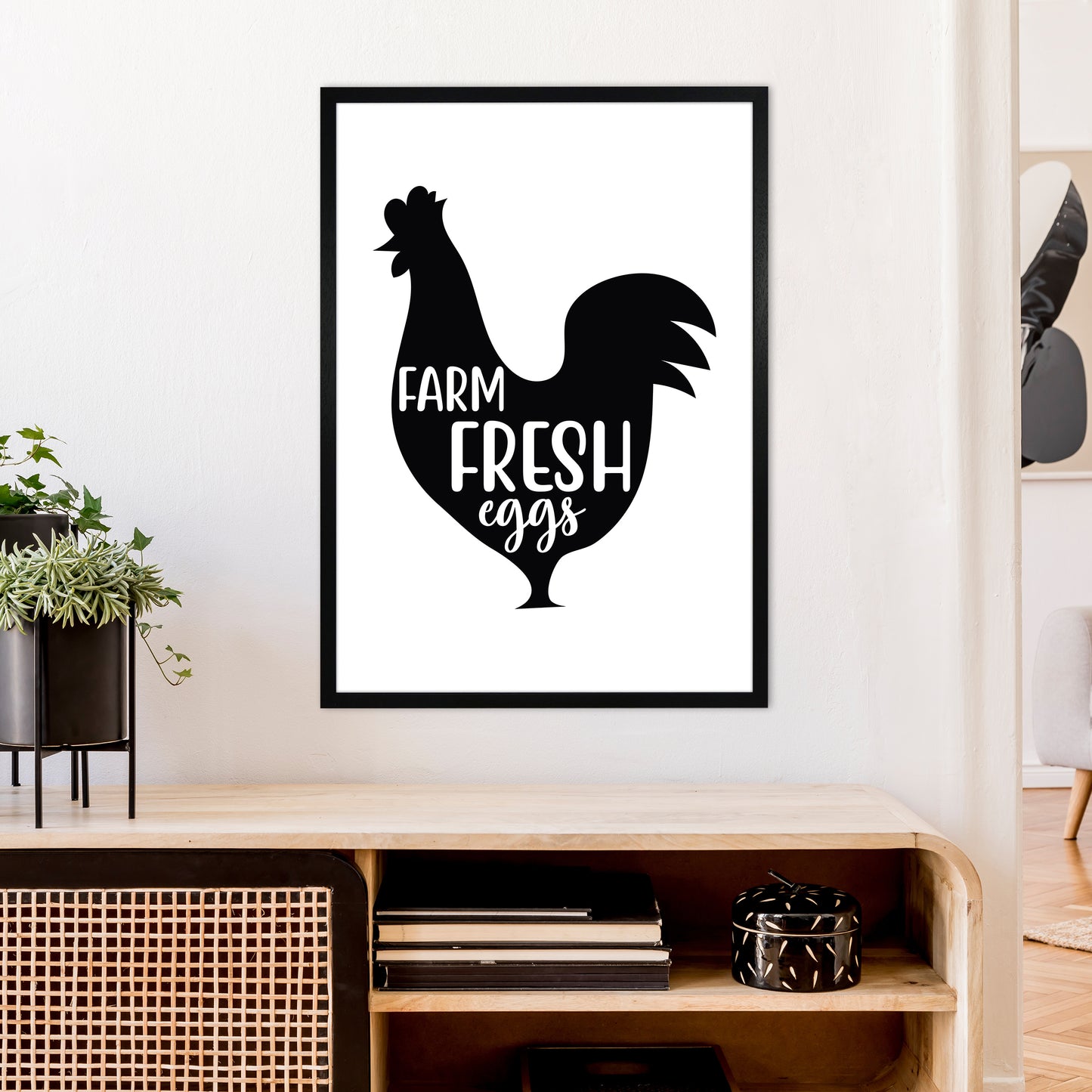 Farm Fresh Eggs Art Print by Pixy Paper A1 White Frame