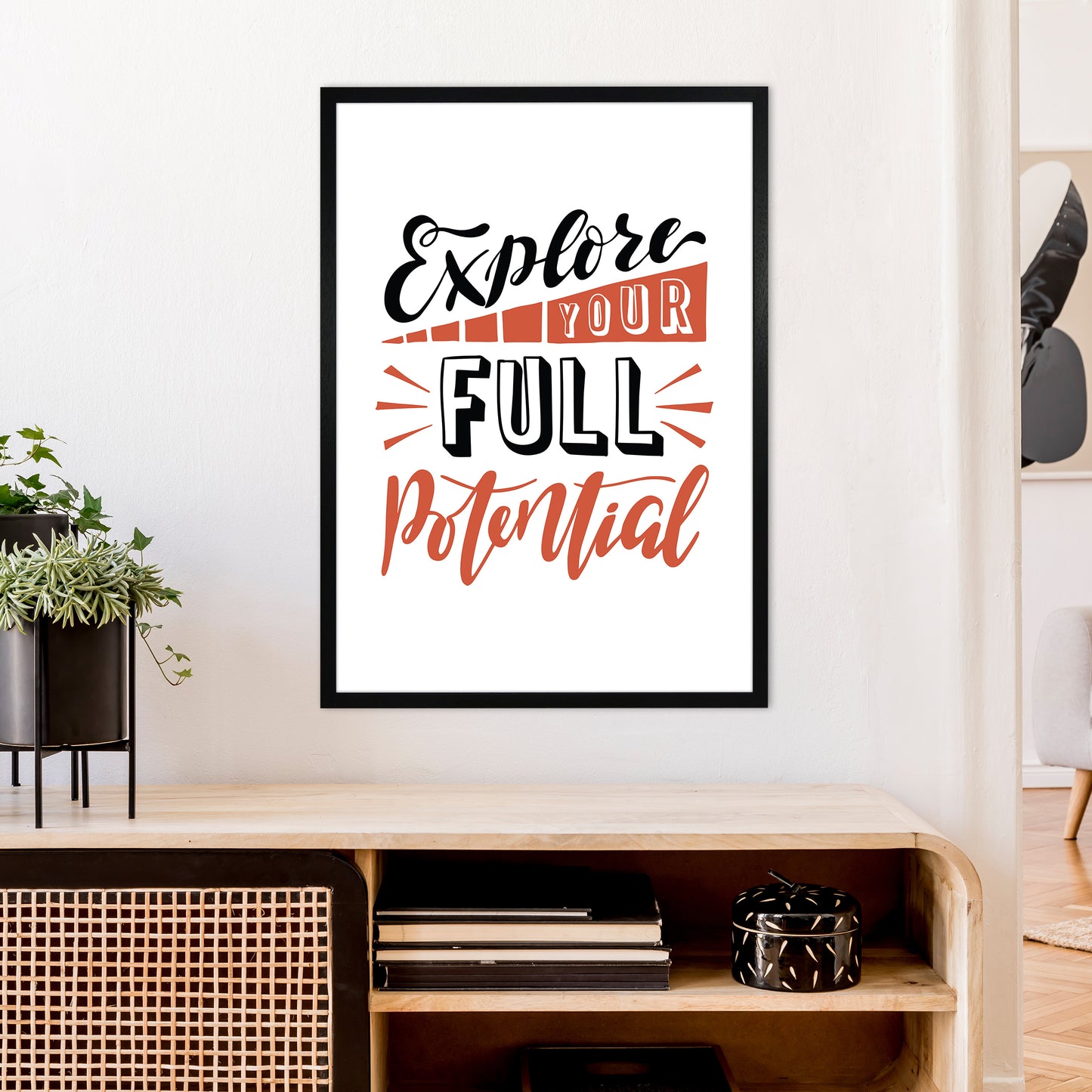Explore Your Full Potential Art Print by Pixy Paper A1 White Frame