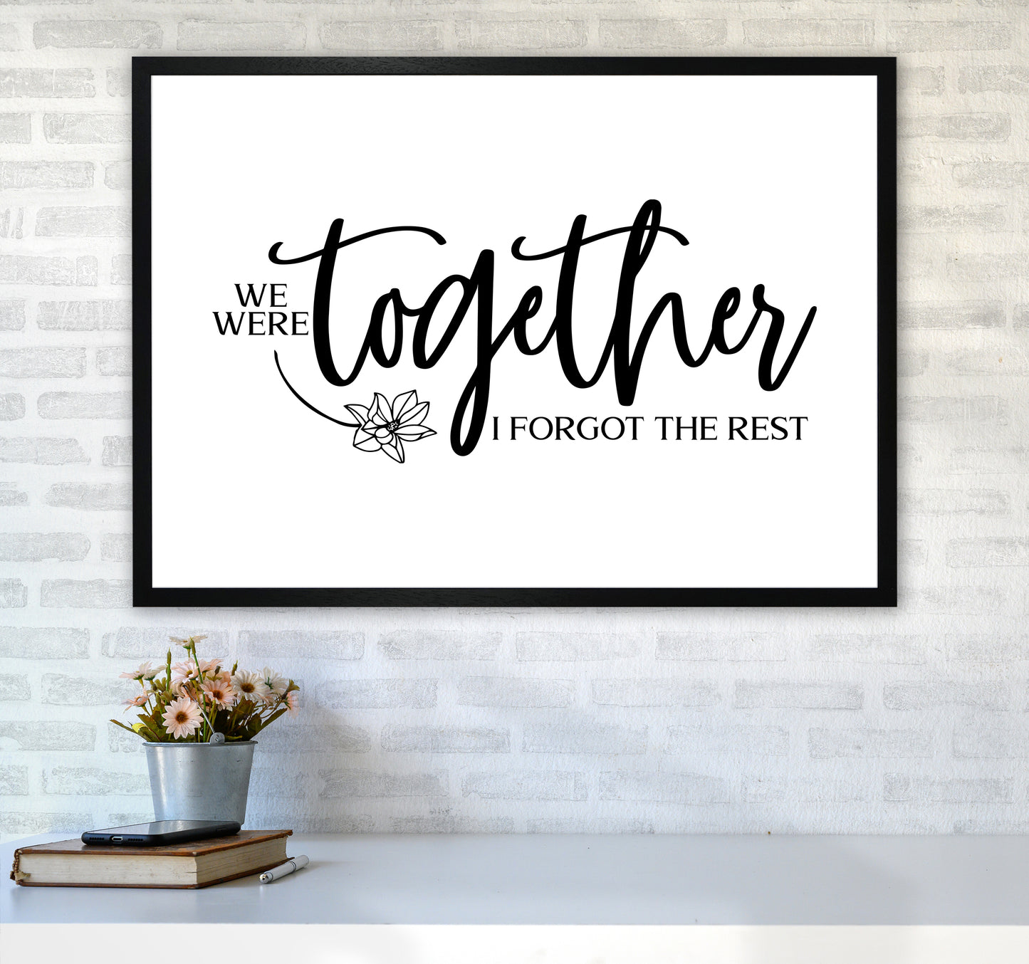 We Were Together Landscape Art Print by Pixy Paper A1 White Frame