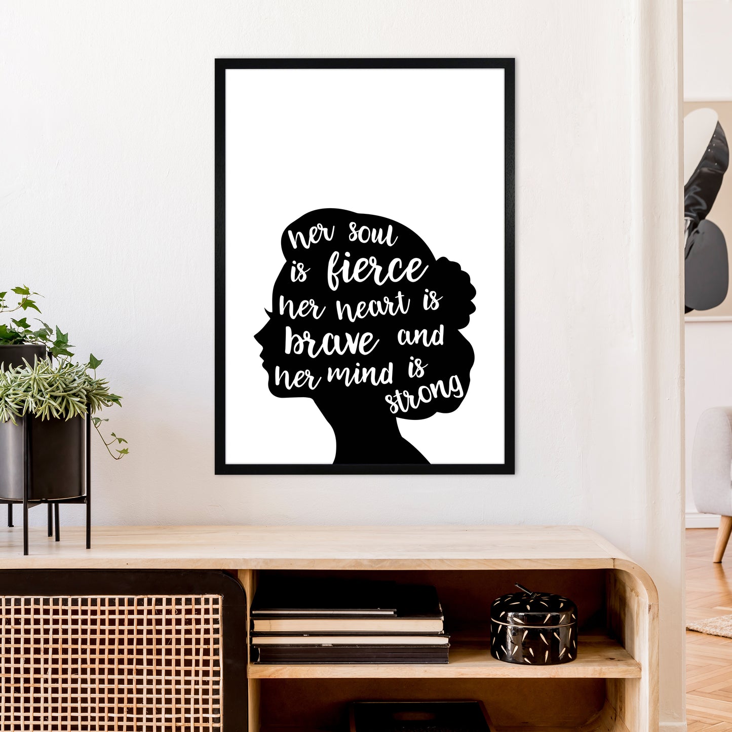 Her Soul Is Fierce White Art Print by Pixy Paper A1 White Frame